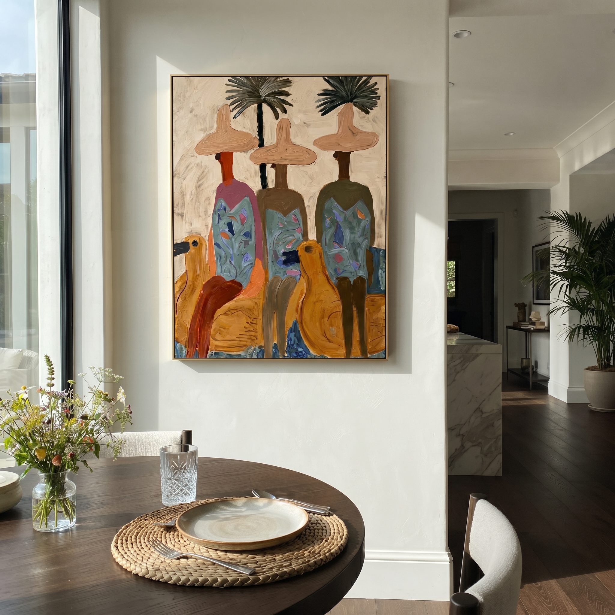 Three Brims Under Palms styled with neutral modern furnishings