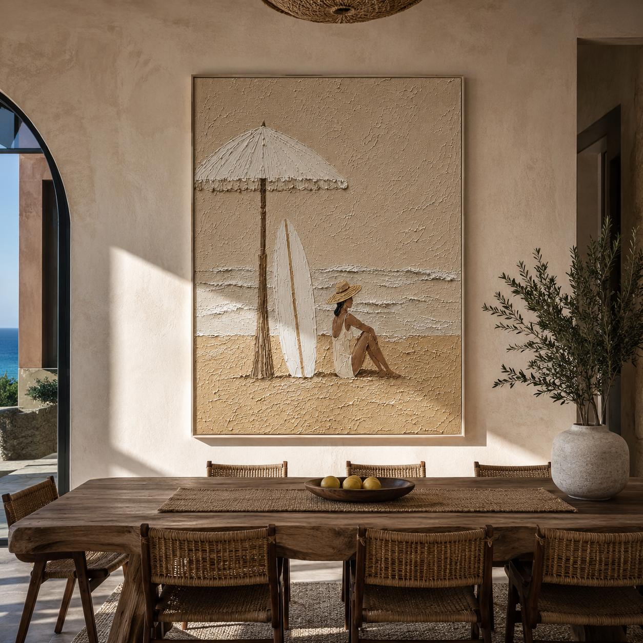 White Umbrella Guards Tide styled in a layered residential interior