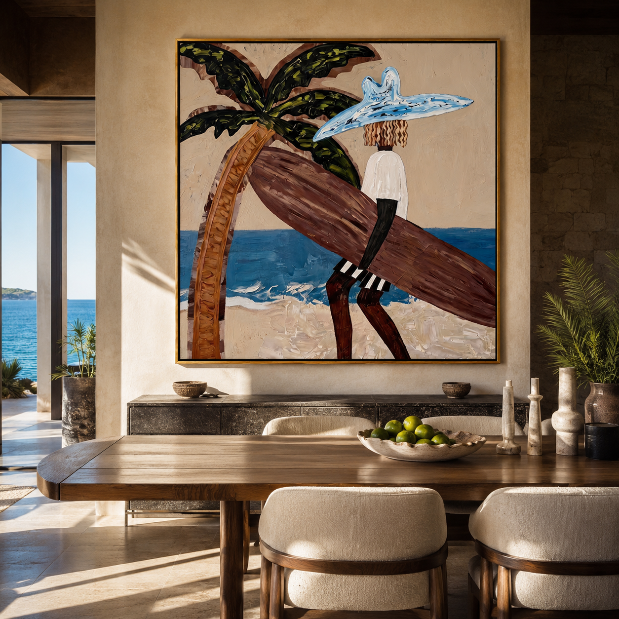 Blue Brim Leans Tideward displayed as a modern room focal point