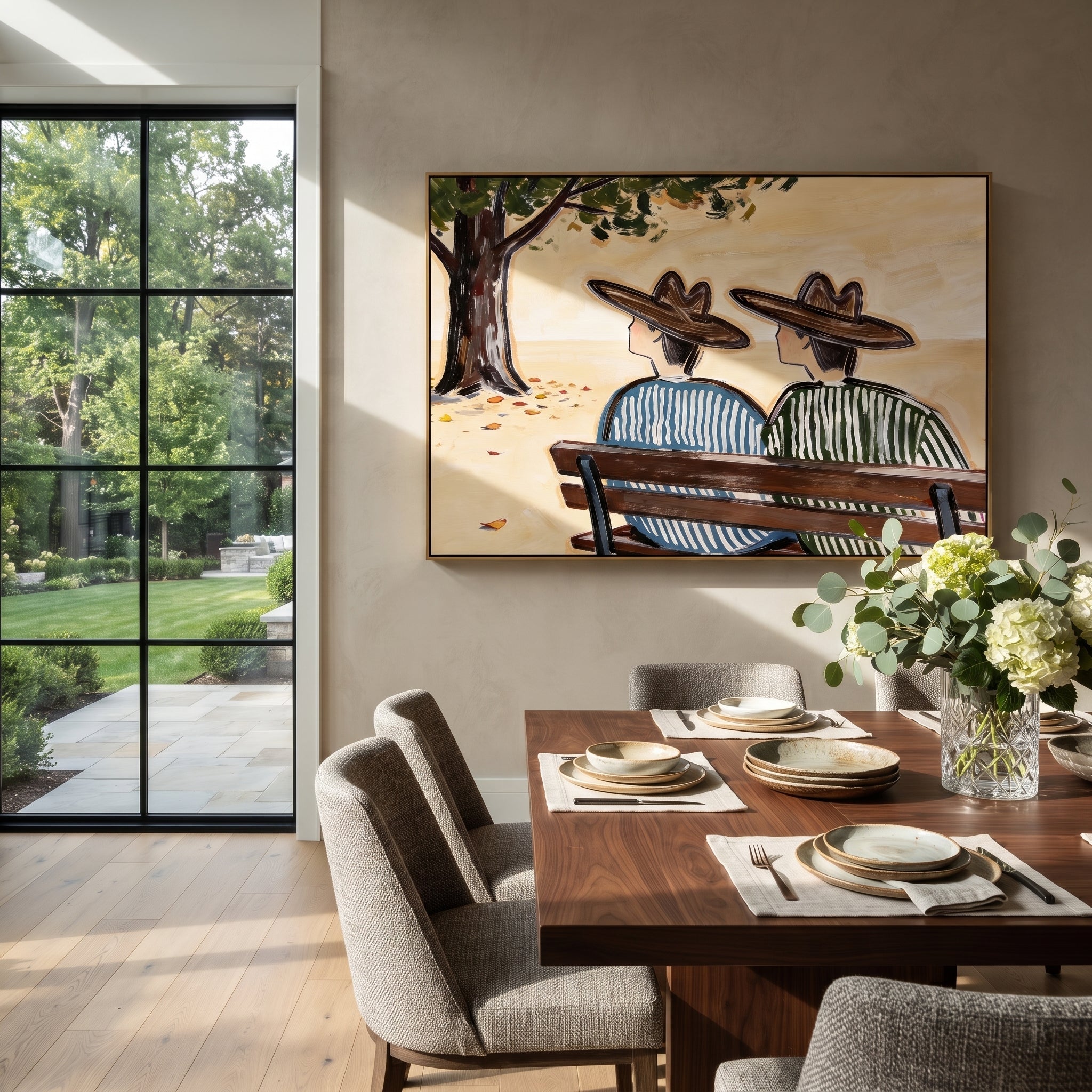 Bench Keeps Coastal Secrets displayed in a warm contemporary interior
