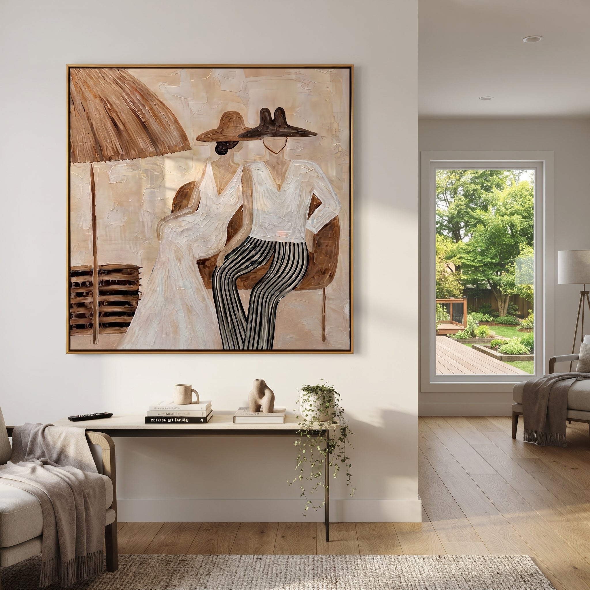 Parasol Holds Their Silence styled in a layered residential interior