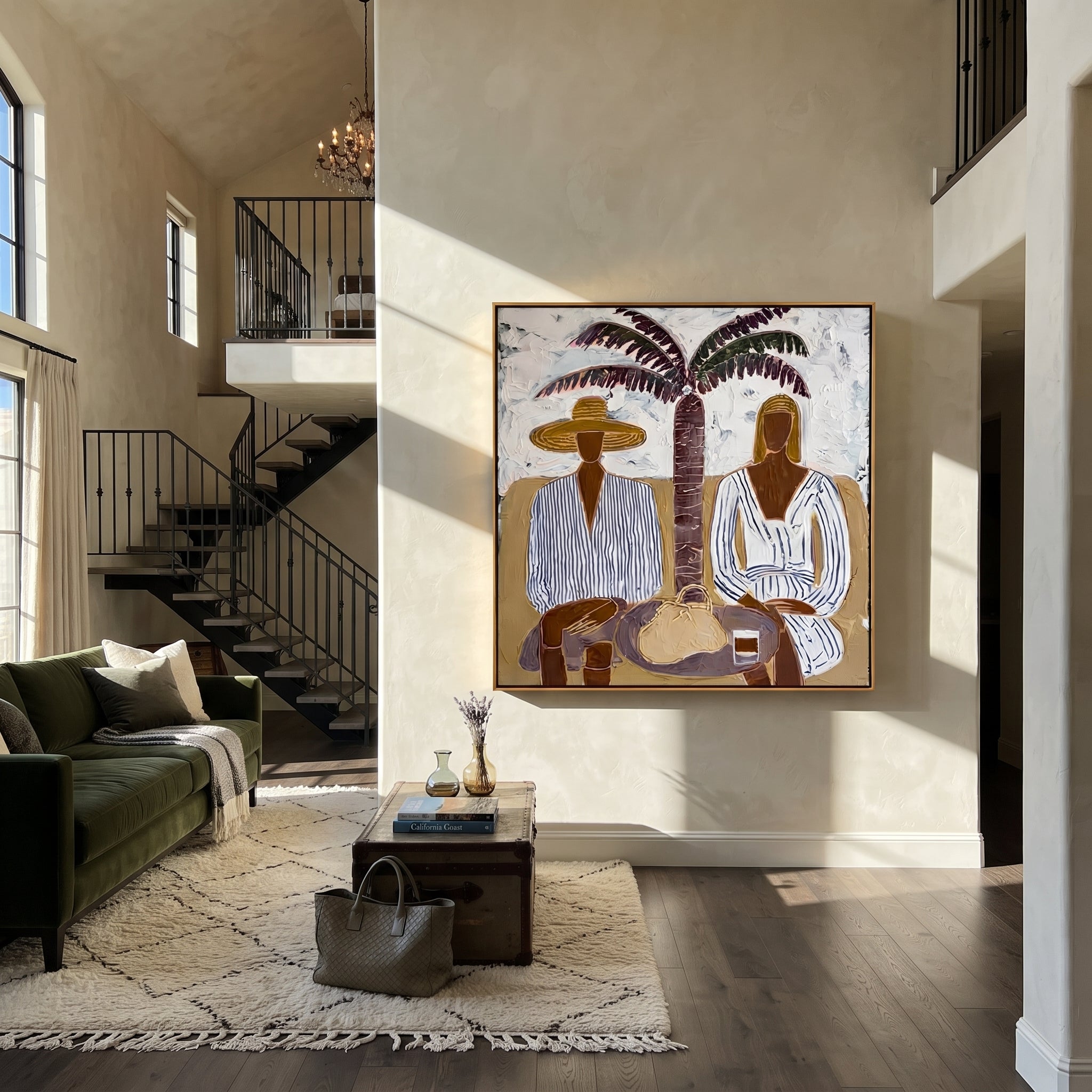 Palm Shade Holds Lunch displayed as a modern room focal point