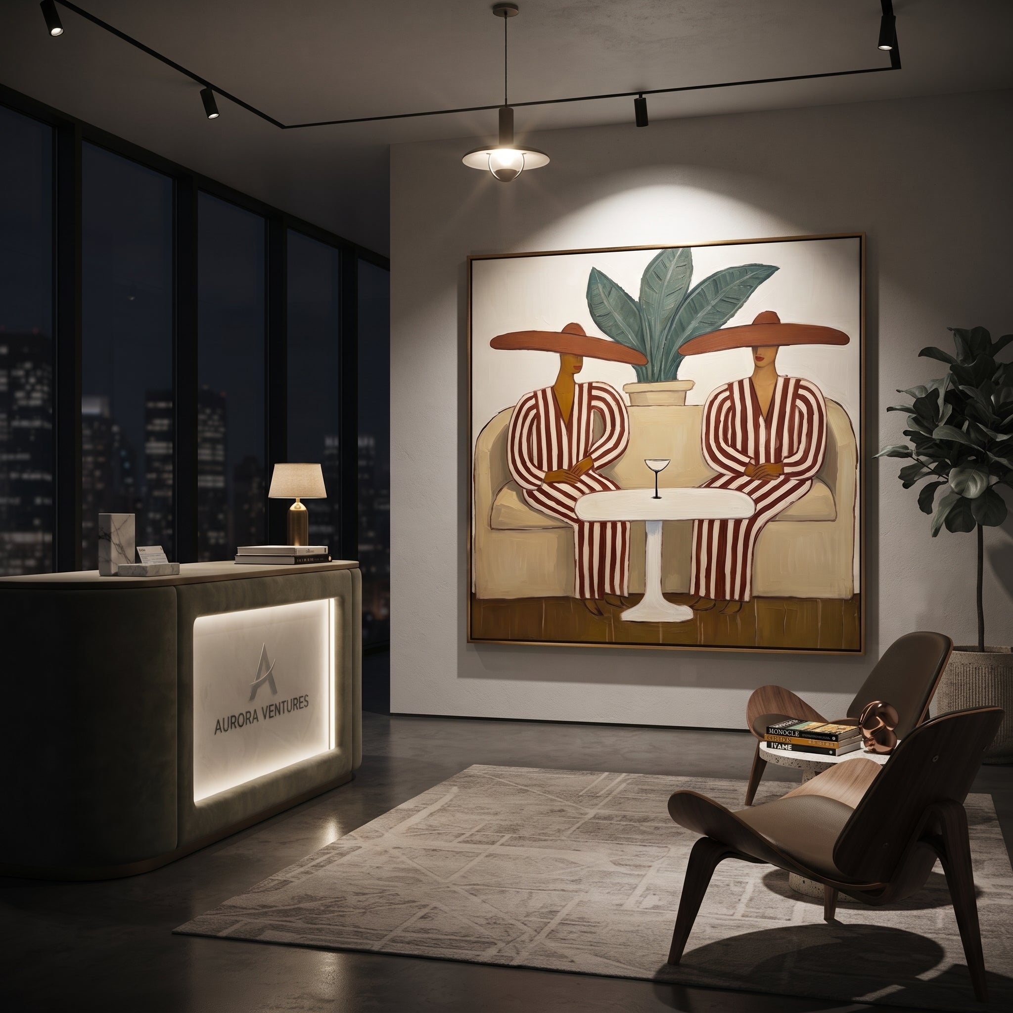 Red Stripes Wait Together styled in a layered residential interior