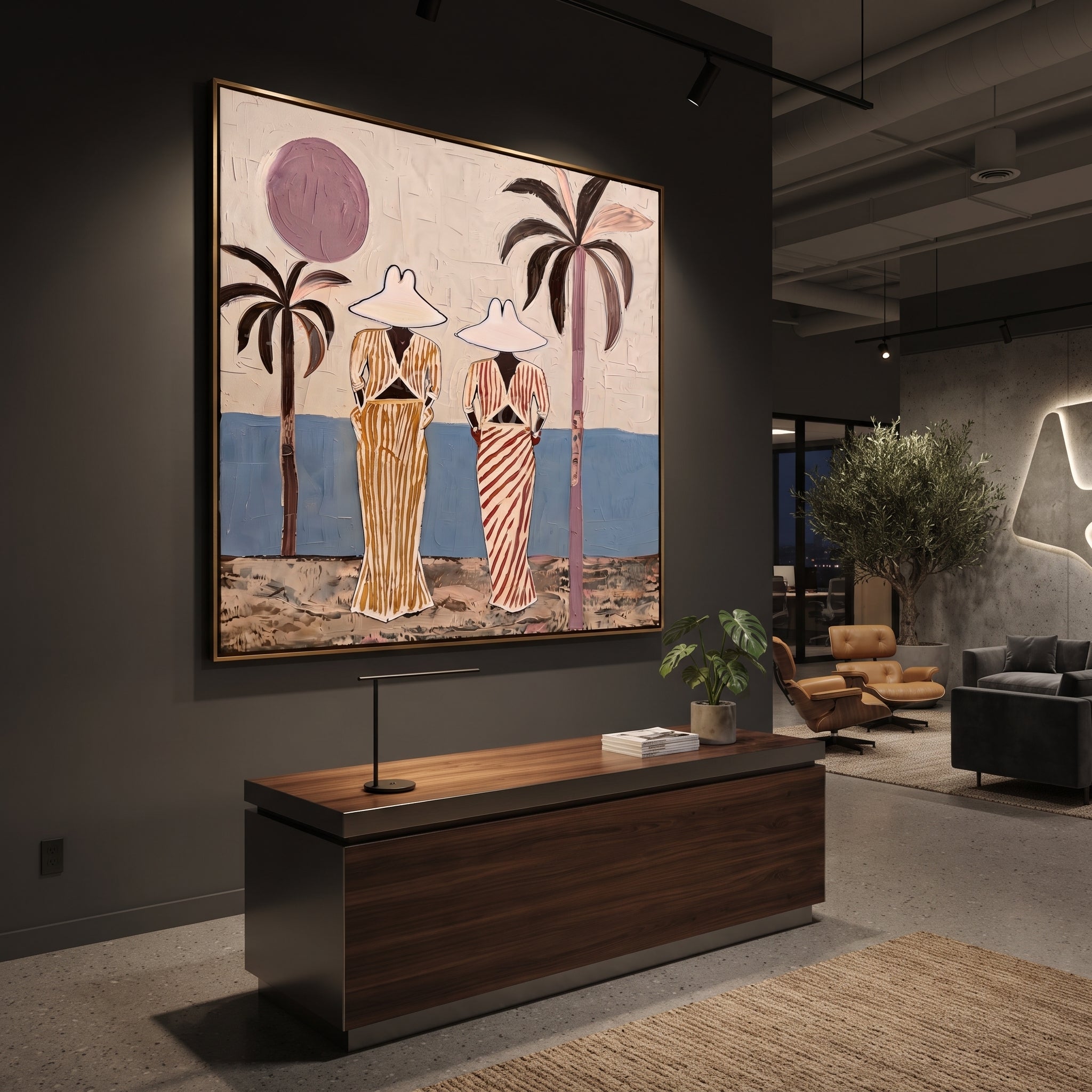Striped Figures Face Tide styled in a layered residential interior