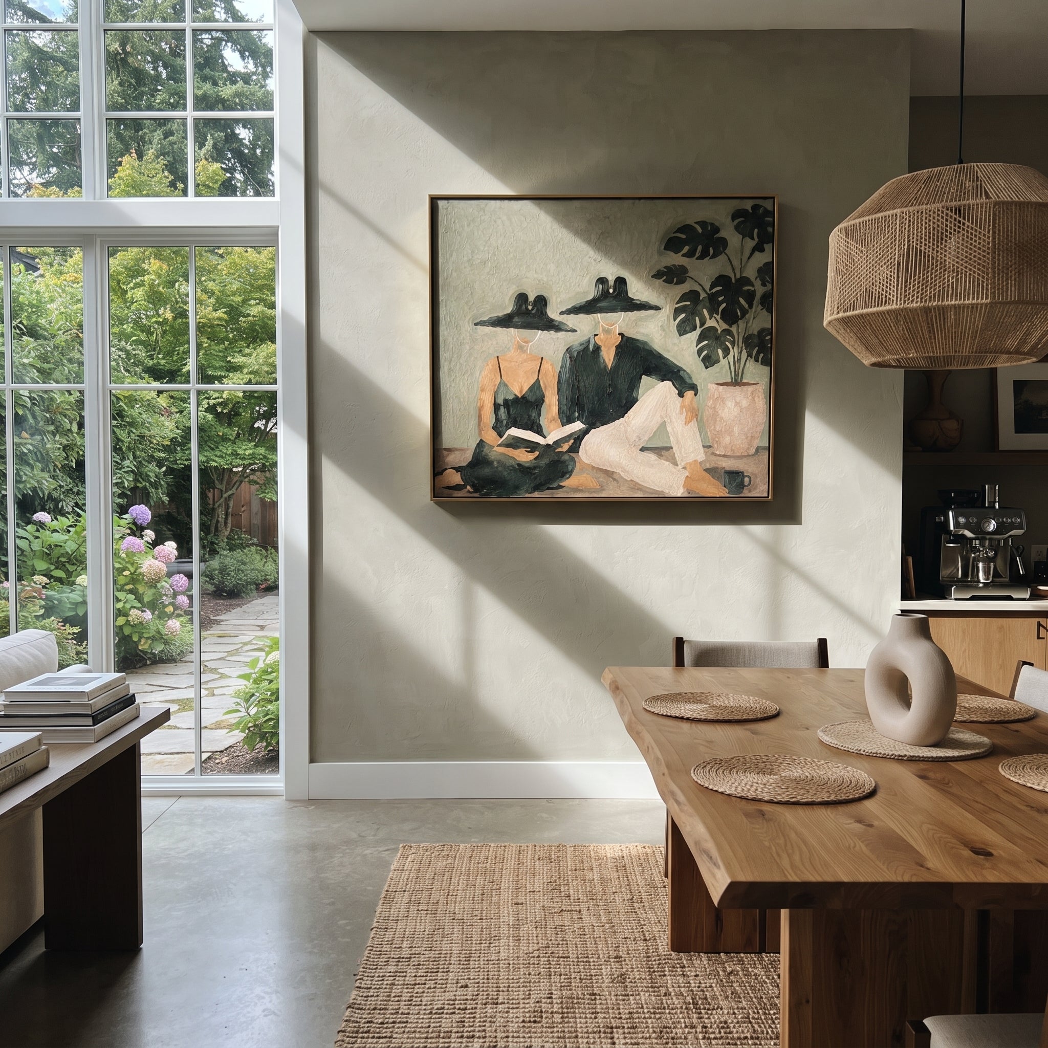 Black Hats Read Together styled in a layered residential interior