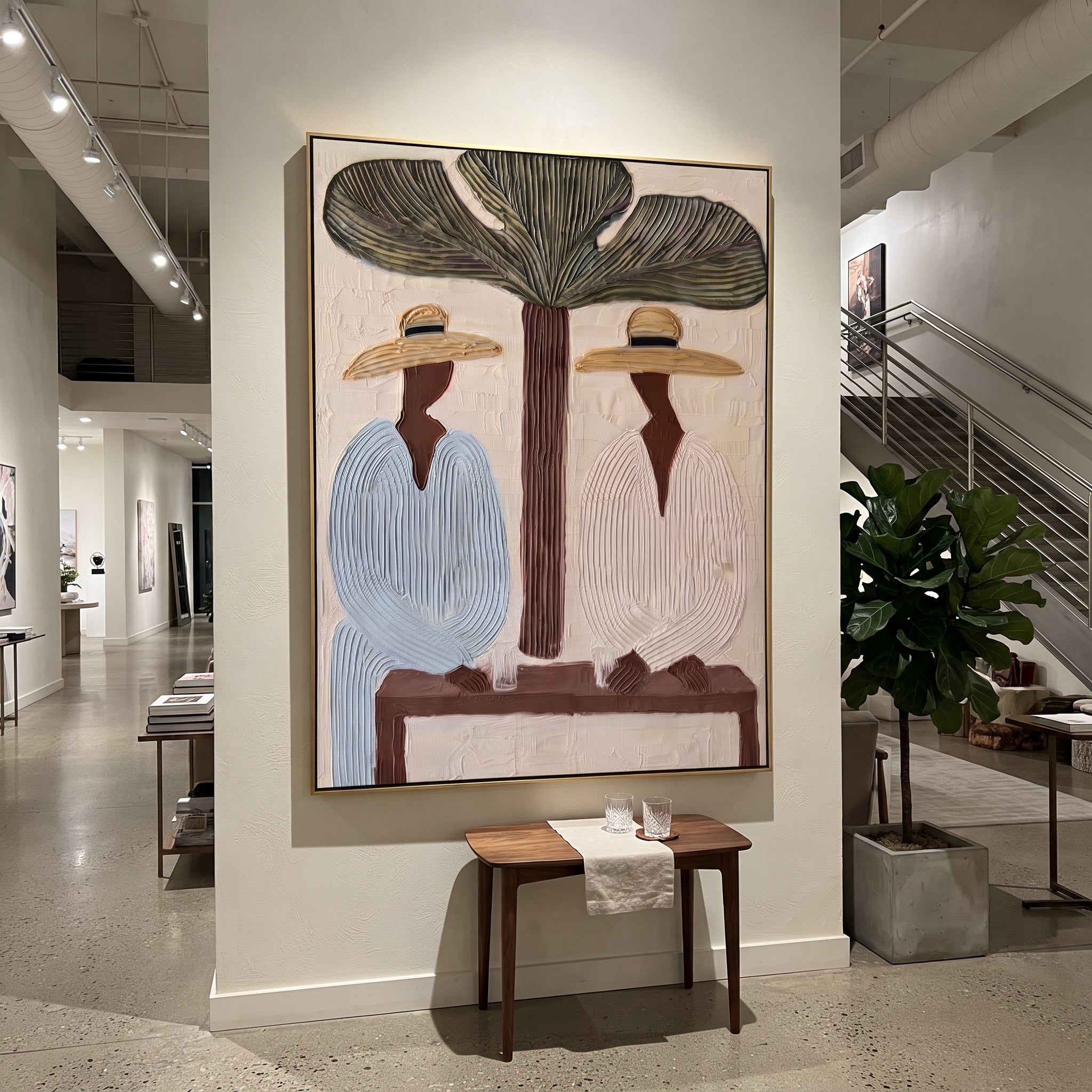 Tree Shade Divides Linen displayed as a modern room focal point