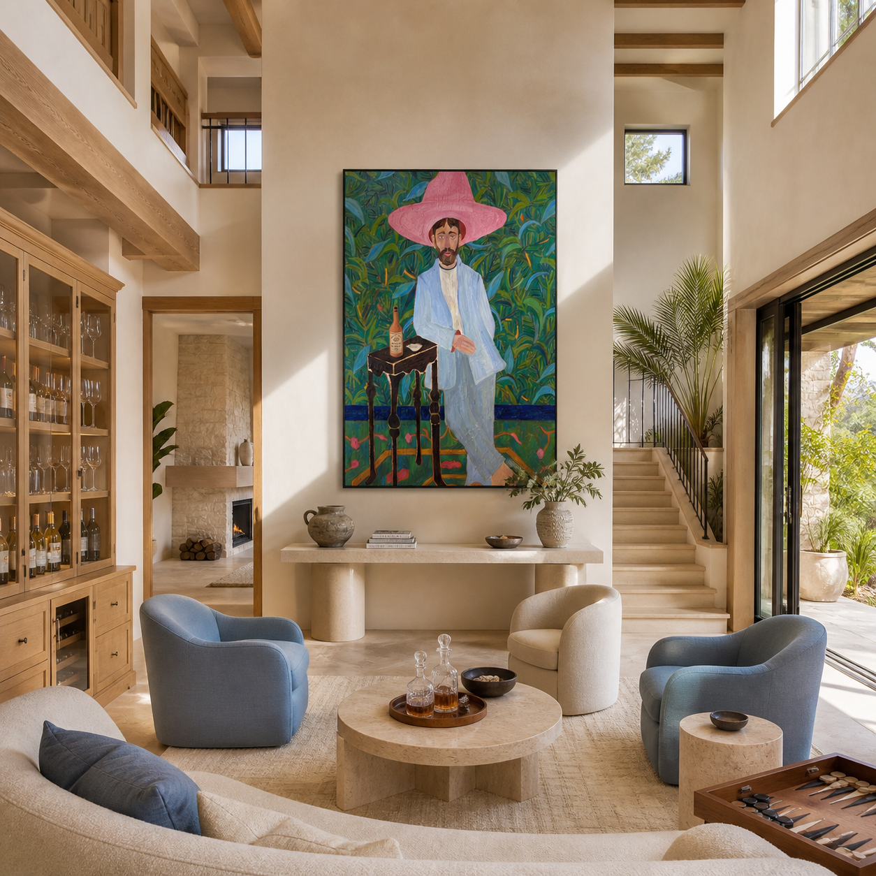 Pink Brim in Garden presented as a colorful interior focal point