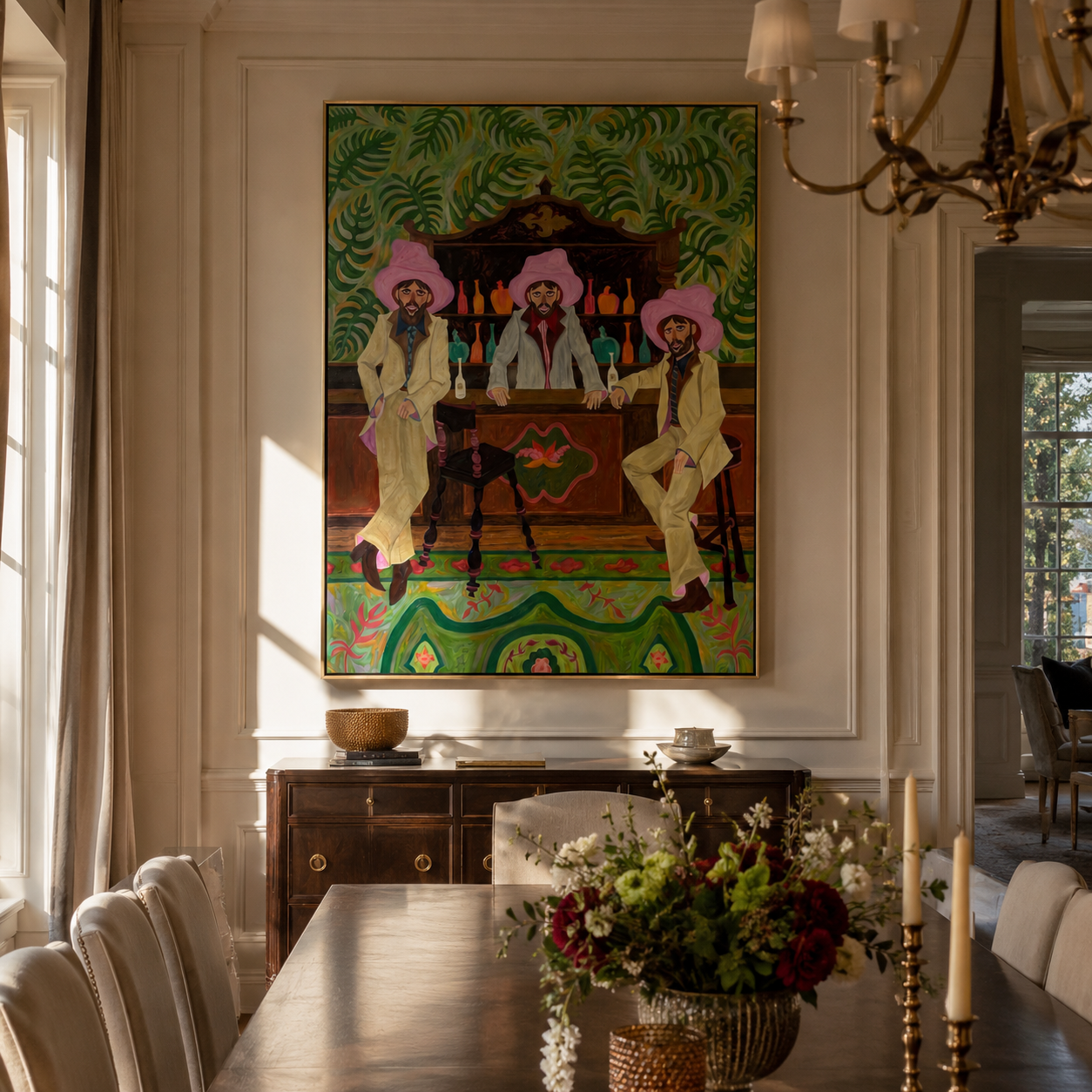 Pink Hats Keep Bar displayed in a layered residential setting