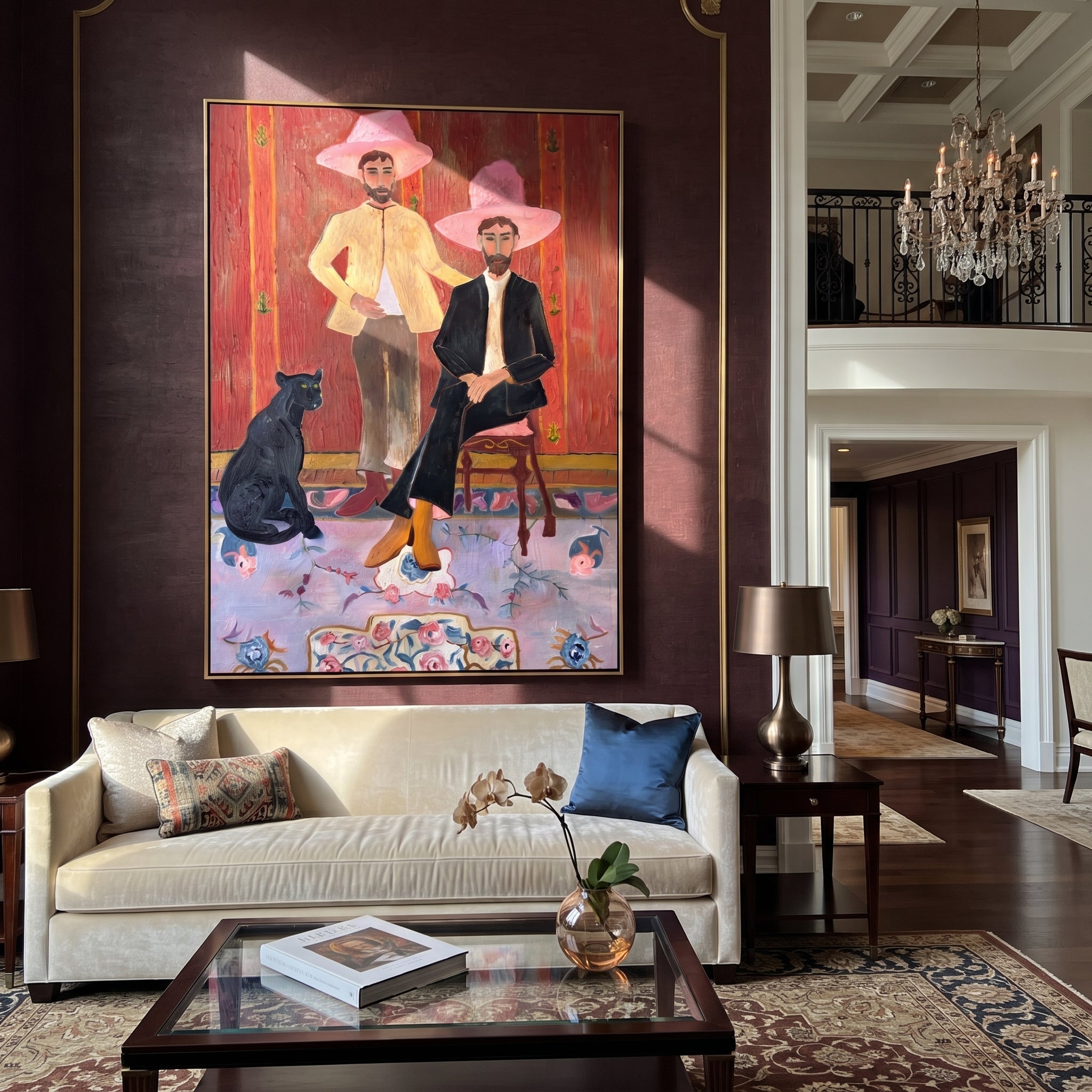 Pink Hats Keep Company styled with wood, linen, and modern decor
