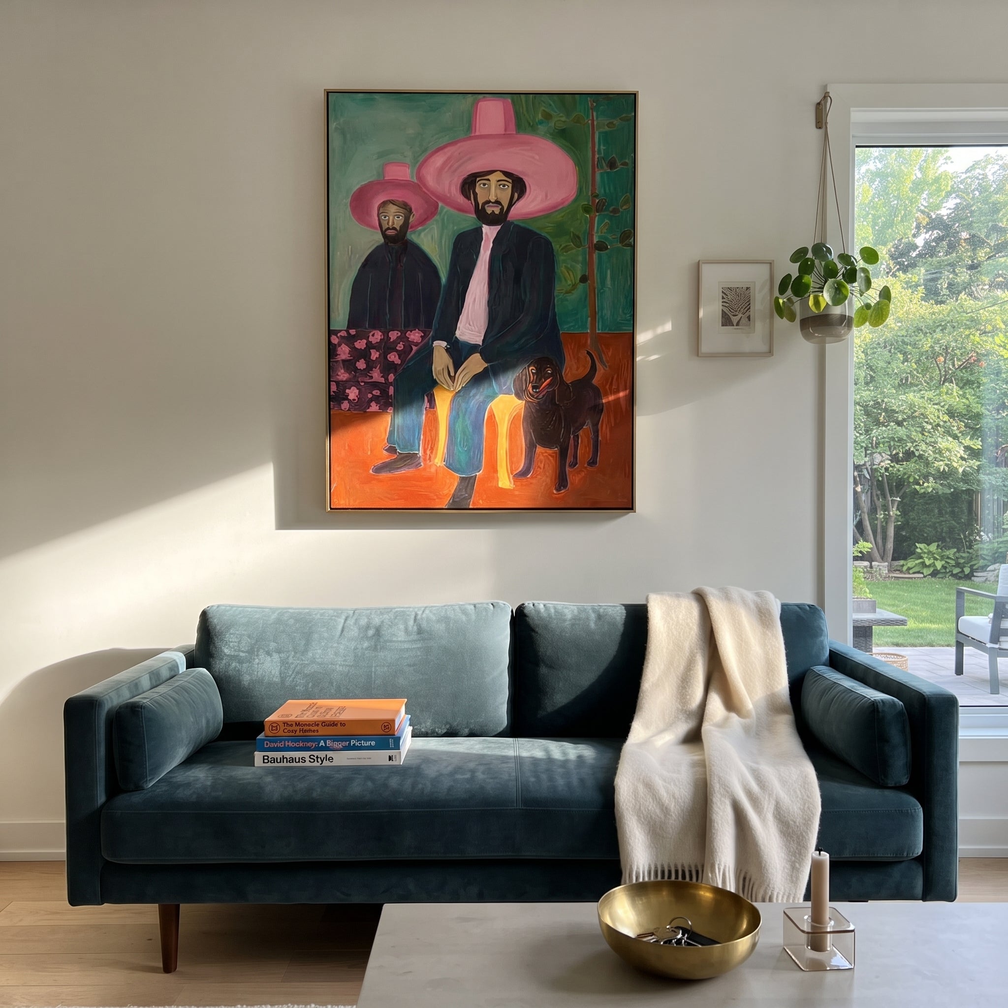 Pink Brims Shelter Hound styled with warm modern furnishings