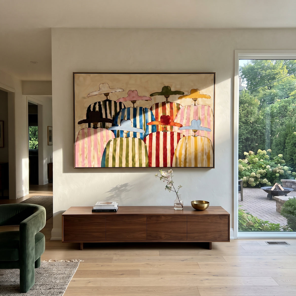 Brims Across Painted Plains artwork styled as a refined focal point