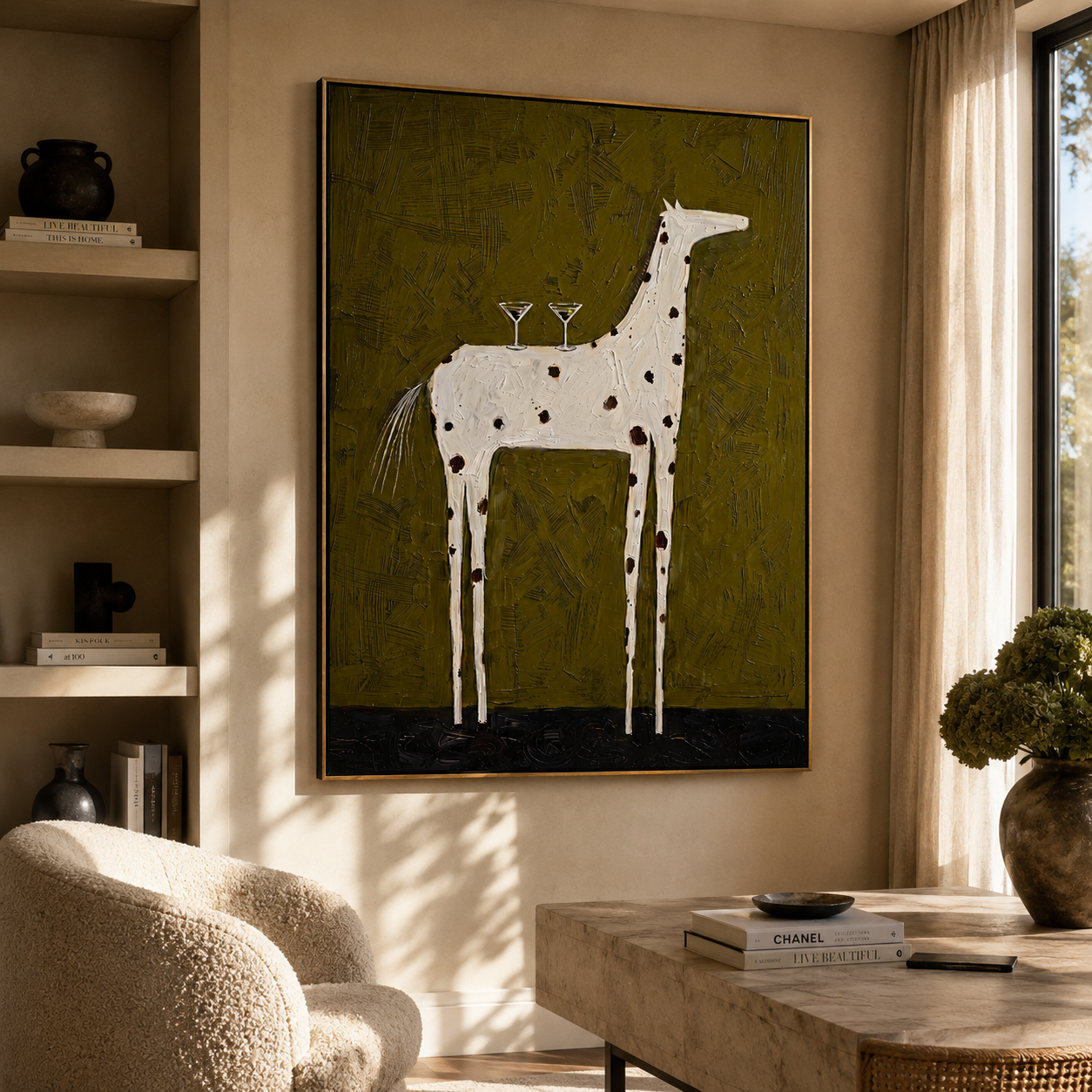 Three Glasses Balance High presented as a colorful interior focal point