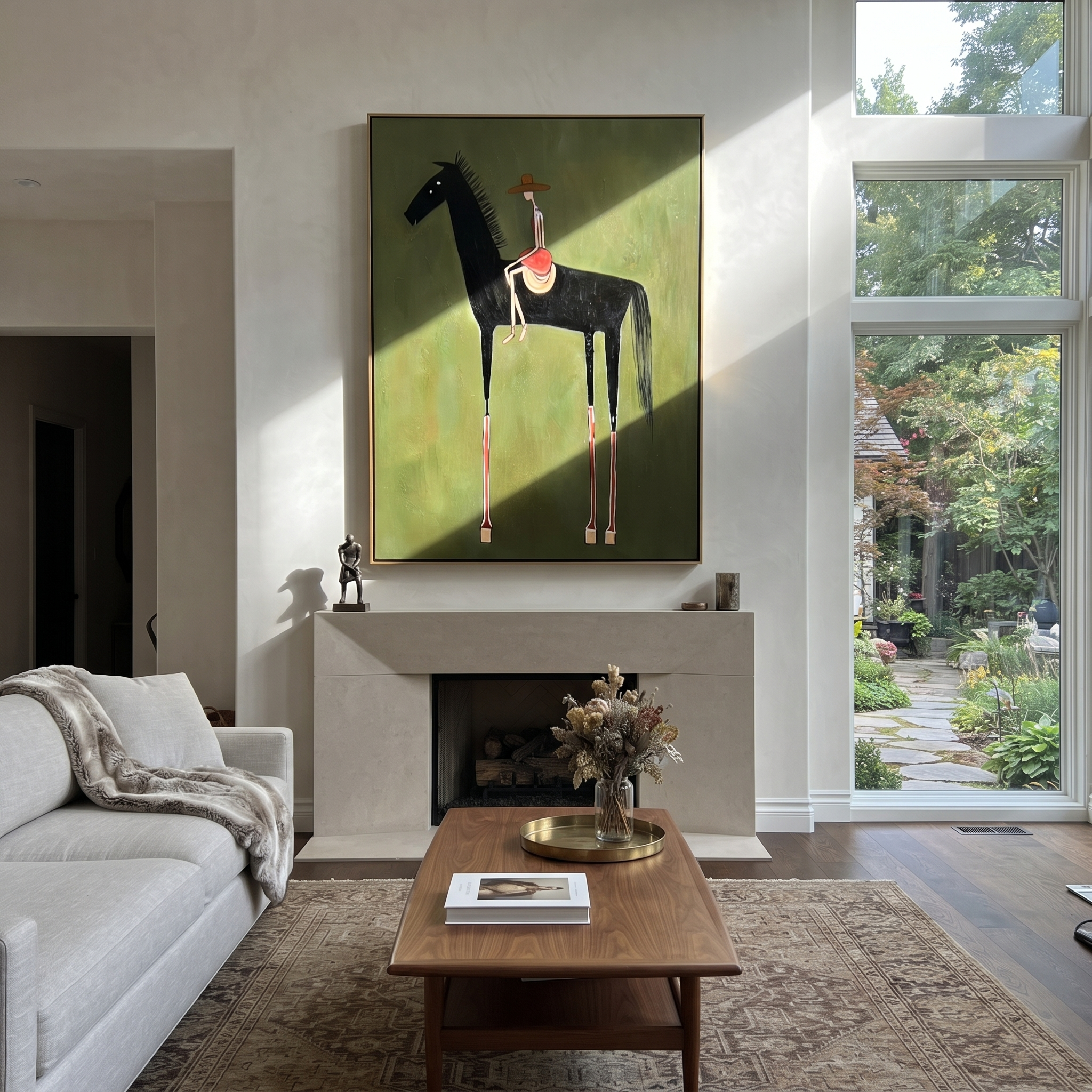 Red Hat Rides Midnight displayed in a layered residential setting