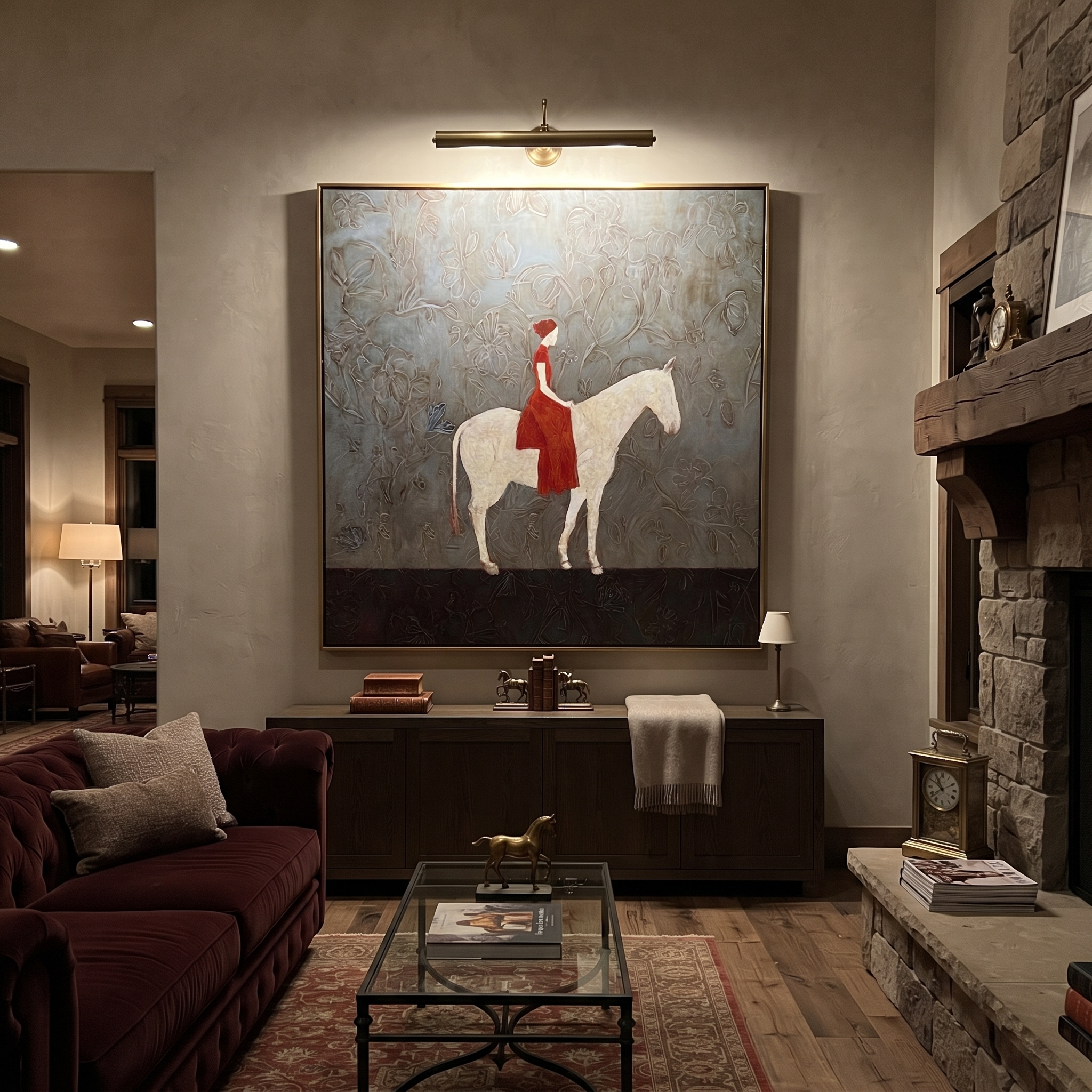 Scarlet Woman Rides Ivory styled with warm modern furnishings