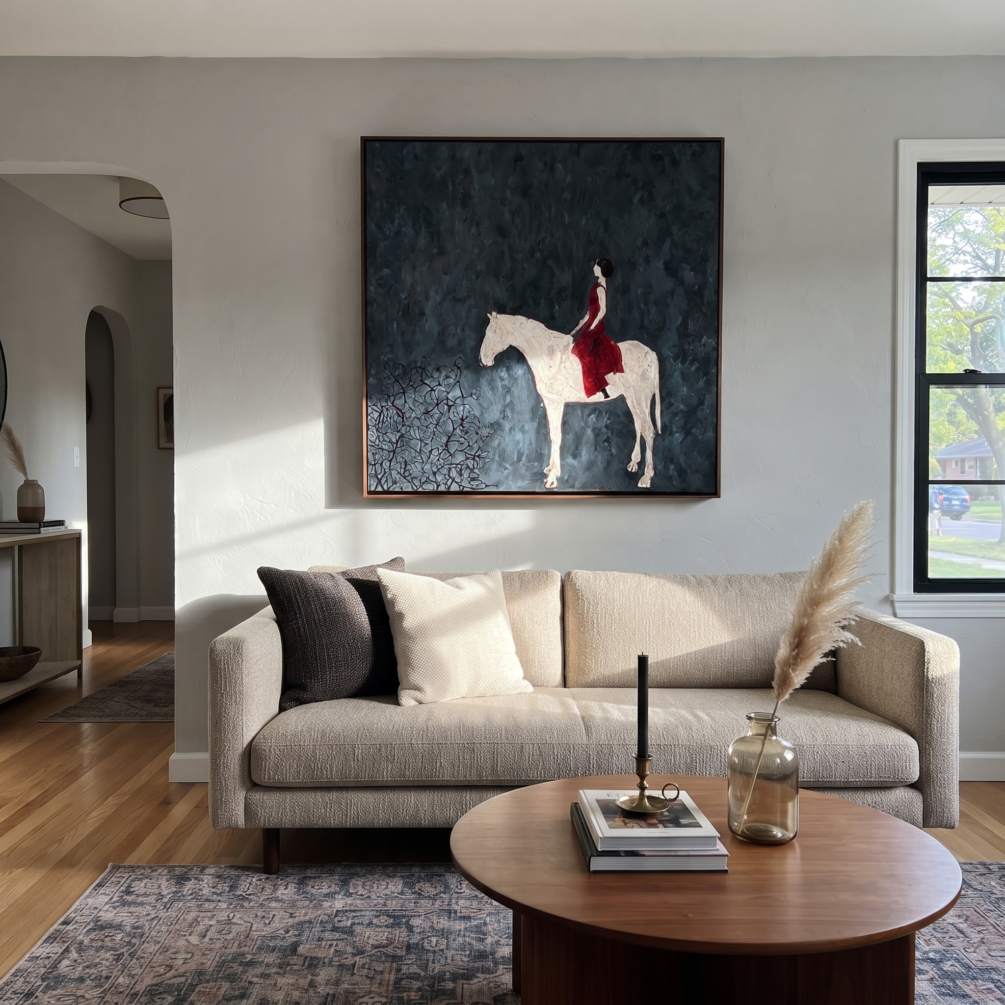 Scarlet Rider Meets Snow styled with wood, linen, and modern decor