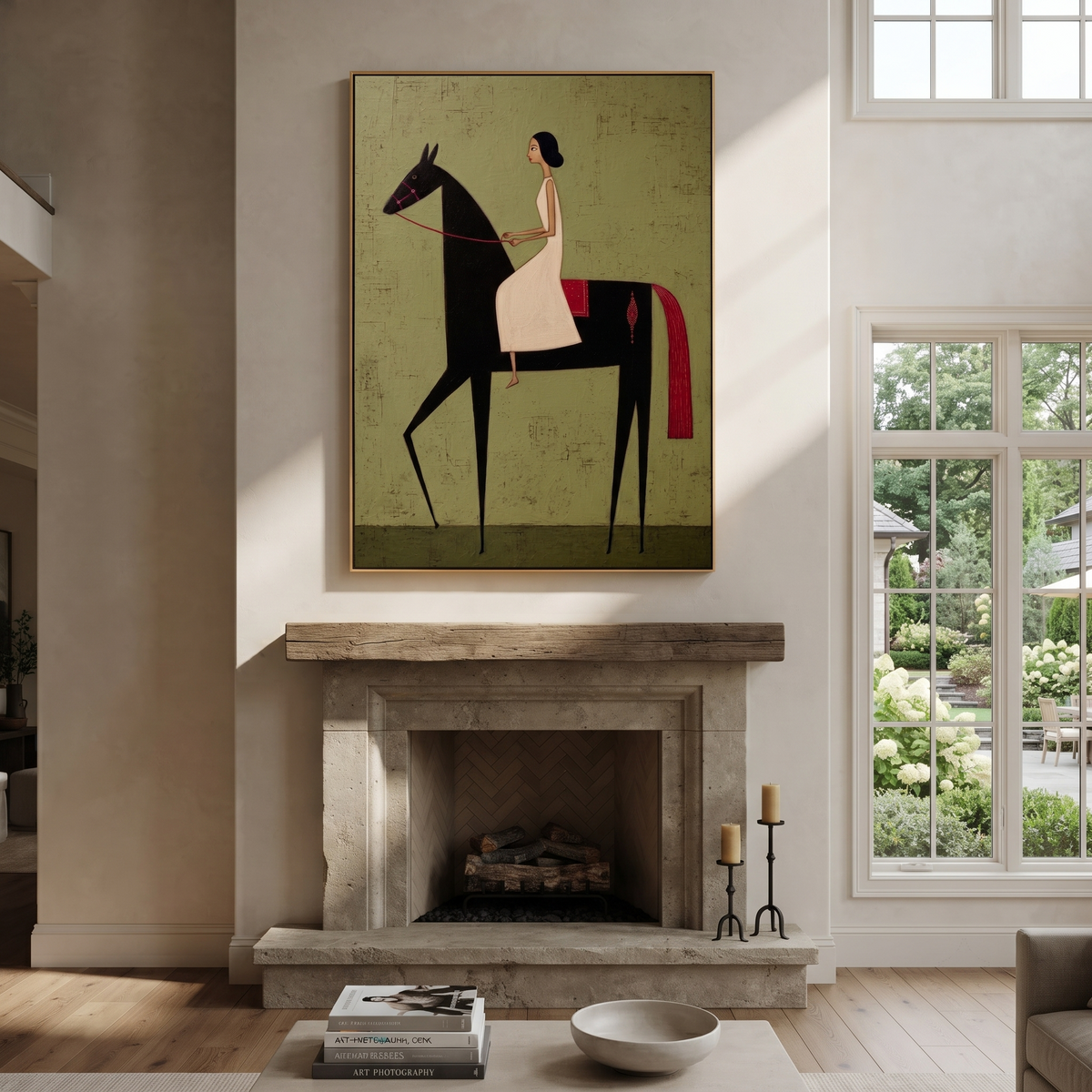 Ivory Dress Rides Night presented as a colorful interior focal point