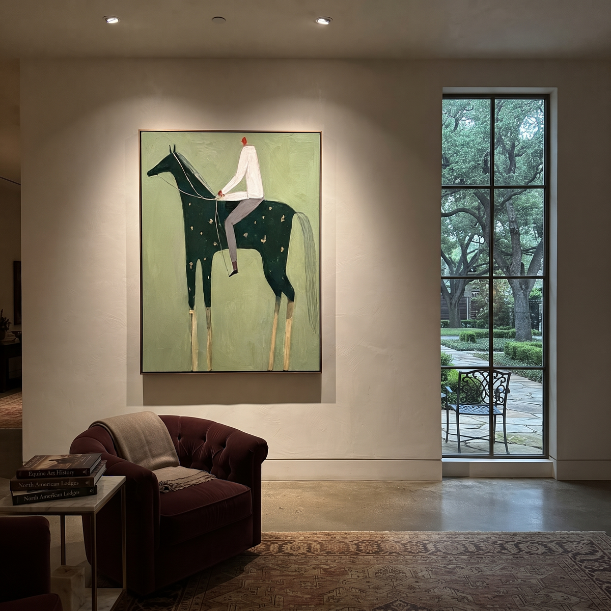 White Shirt Guides Spots presented as a colorful interior focal point