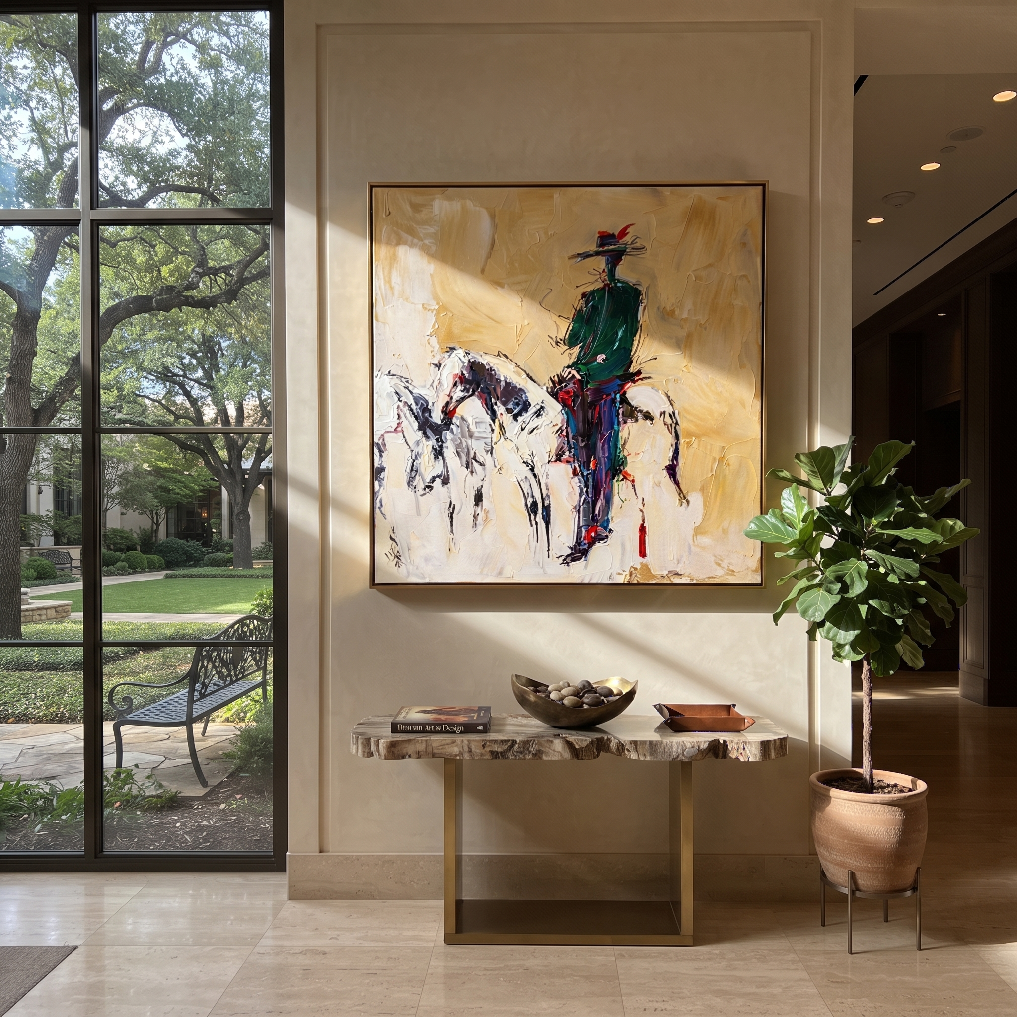 Green Rider Dissolves Light displayed in a collected contemporary interior
