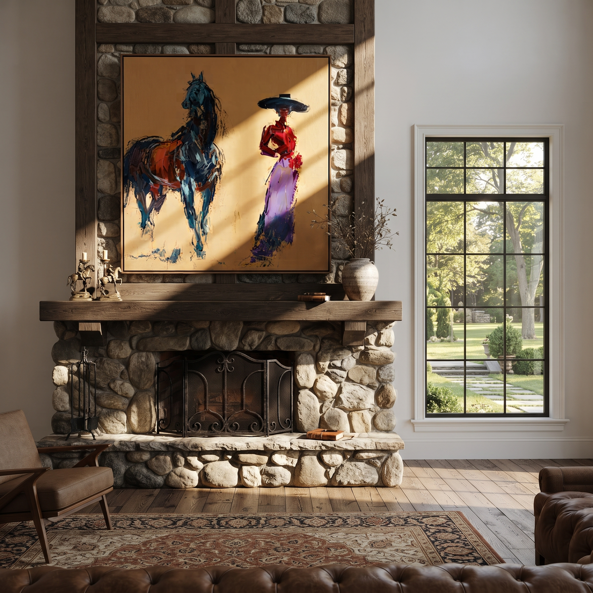 Violet Woman Meets Blue presented as a colorful interior focal point