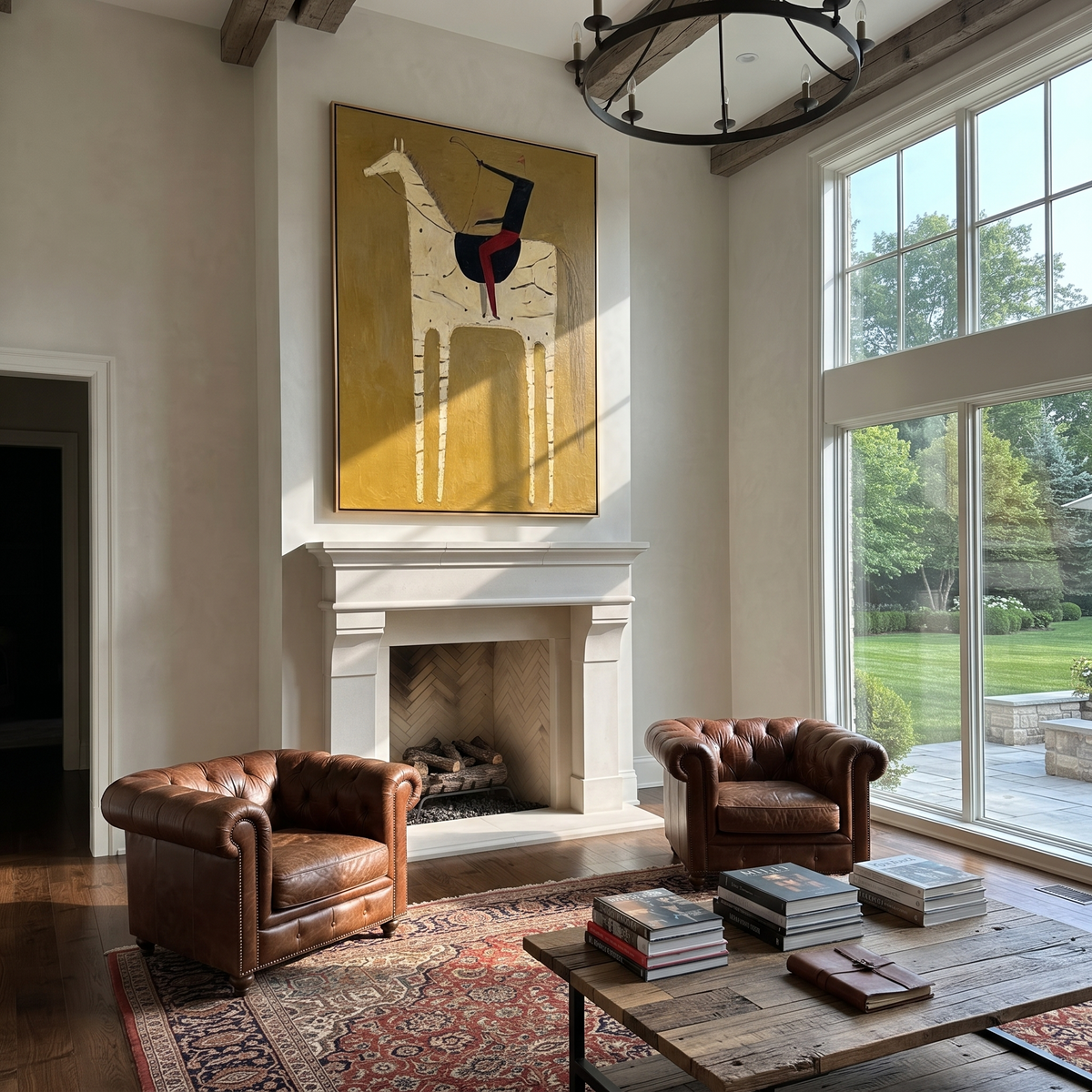 Archer Rides Ivory Tower presented as a colorful interior focal point