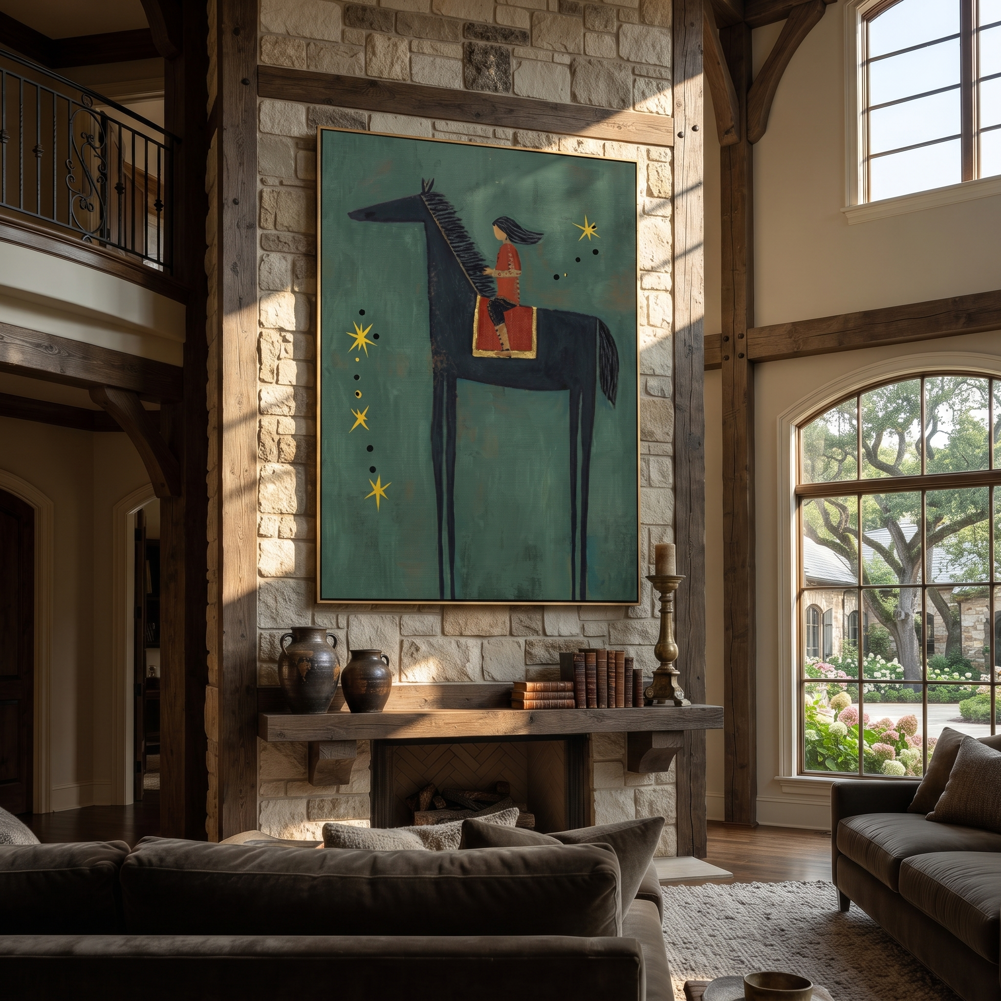 Red Rider Follows Stars styled with warm modern furnishings