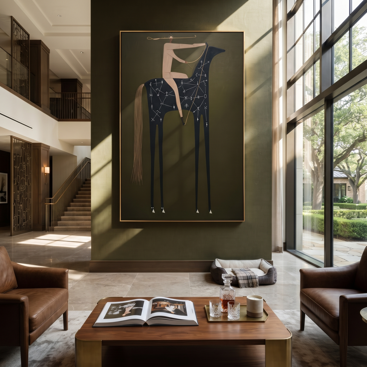 Acrobat Bends over Stars styled with warm modern furnishings