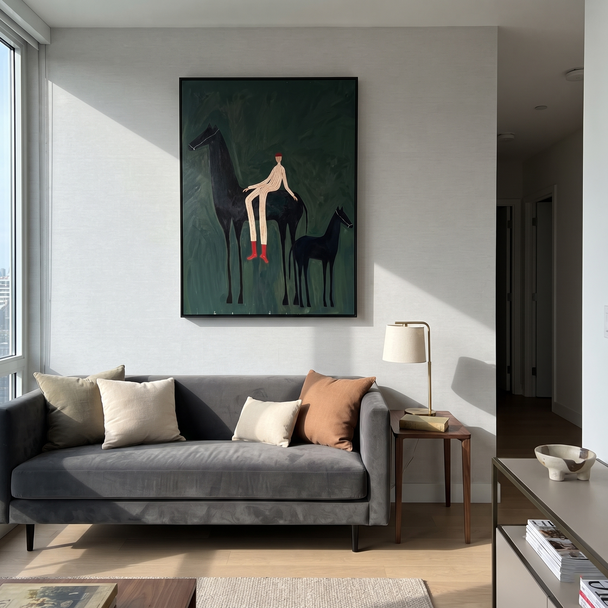 Red Boots Watch Foal presented as a colorful interior focal point