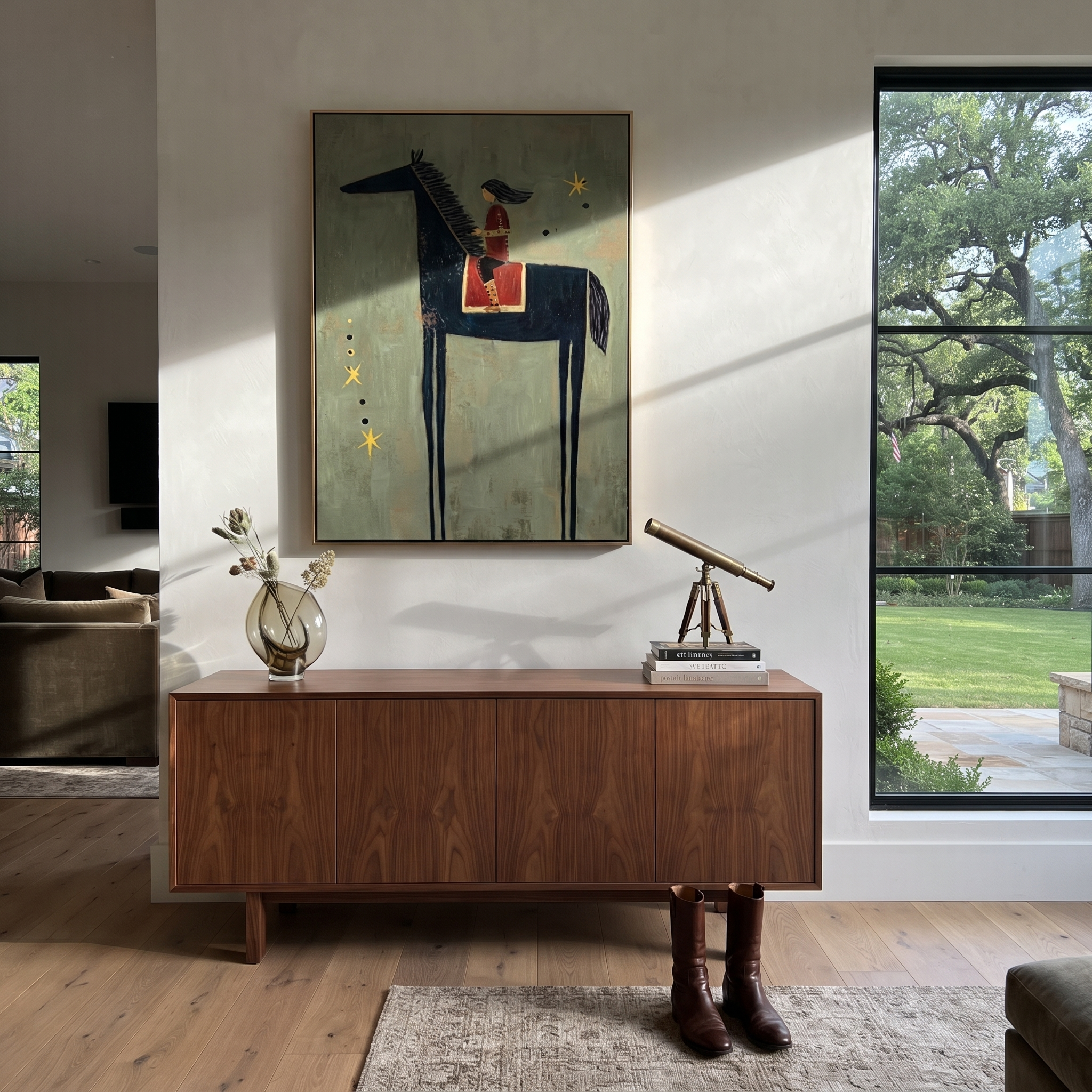 Scarlet Rider Counts Stars styled with warm modern furnishings