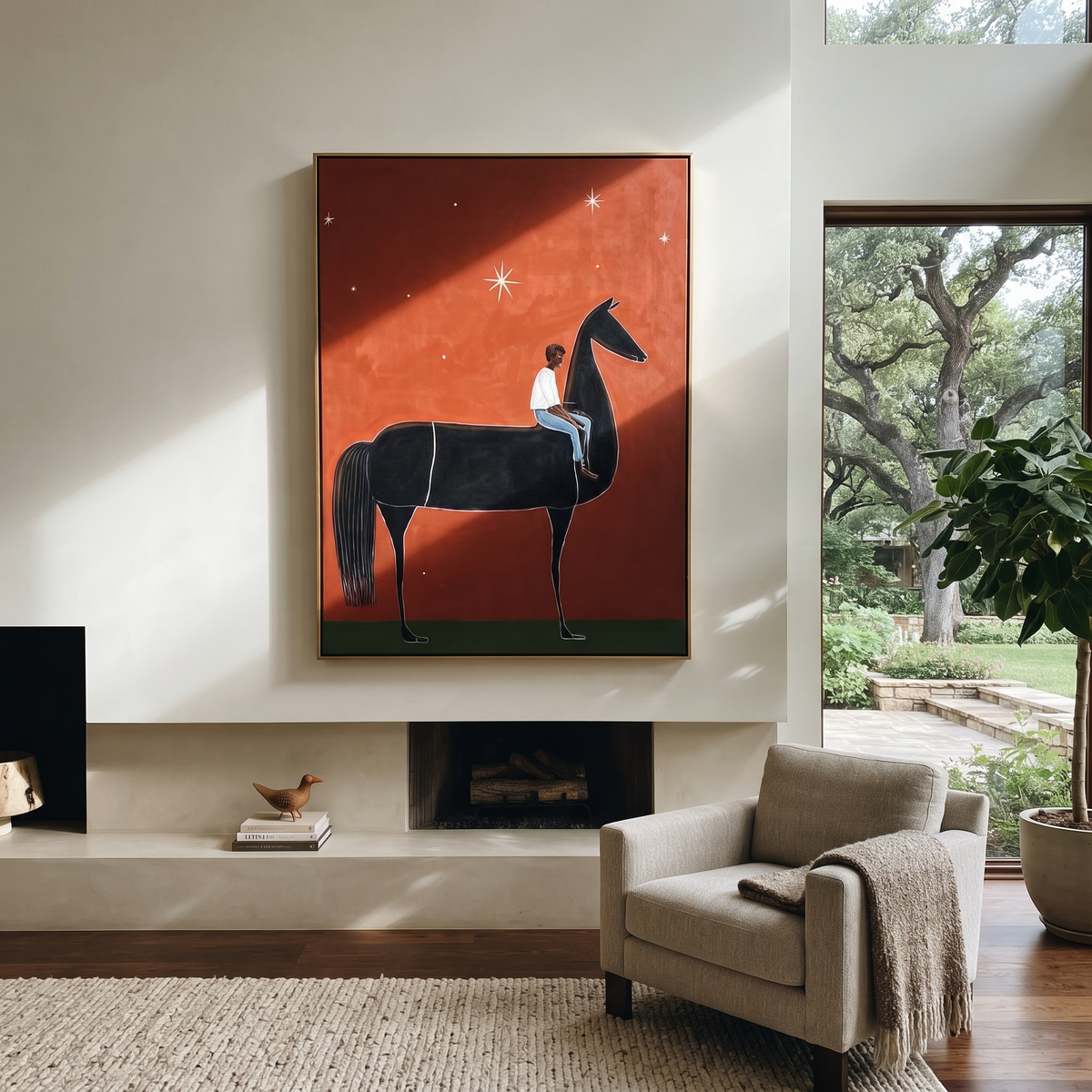 Blue Rider Waits Starlight displayed in a layered residential setting