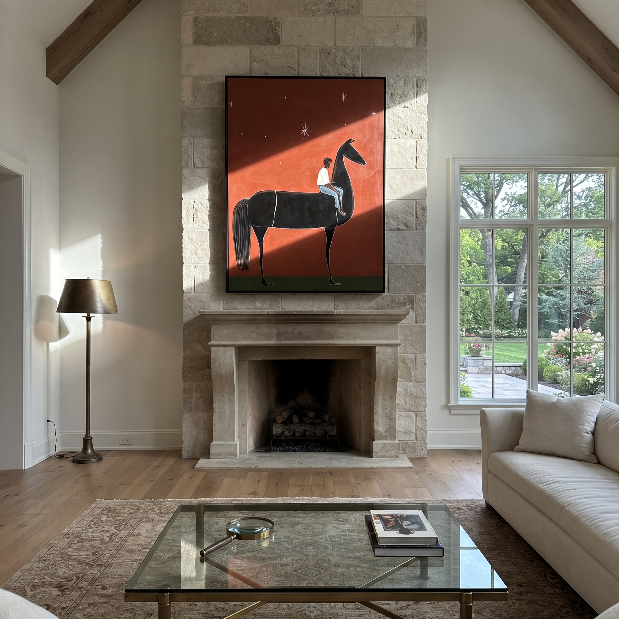 Blue Rider Waits Starlight styled with wood, linen, and modern decor