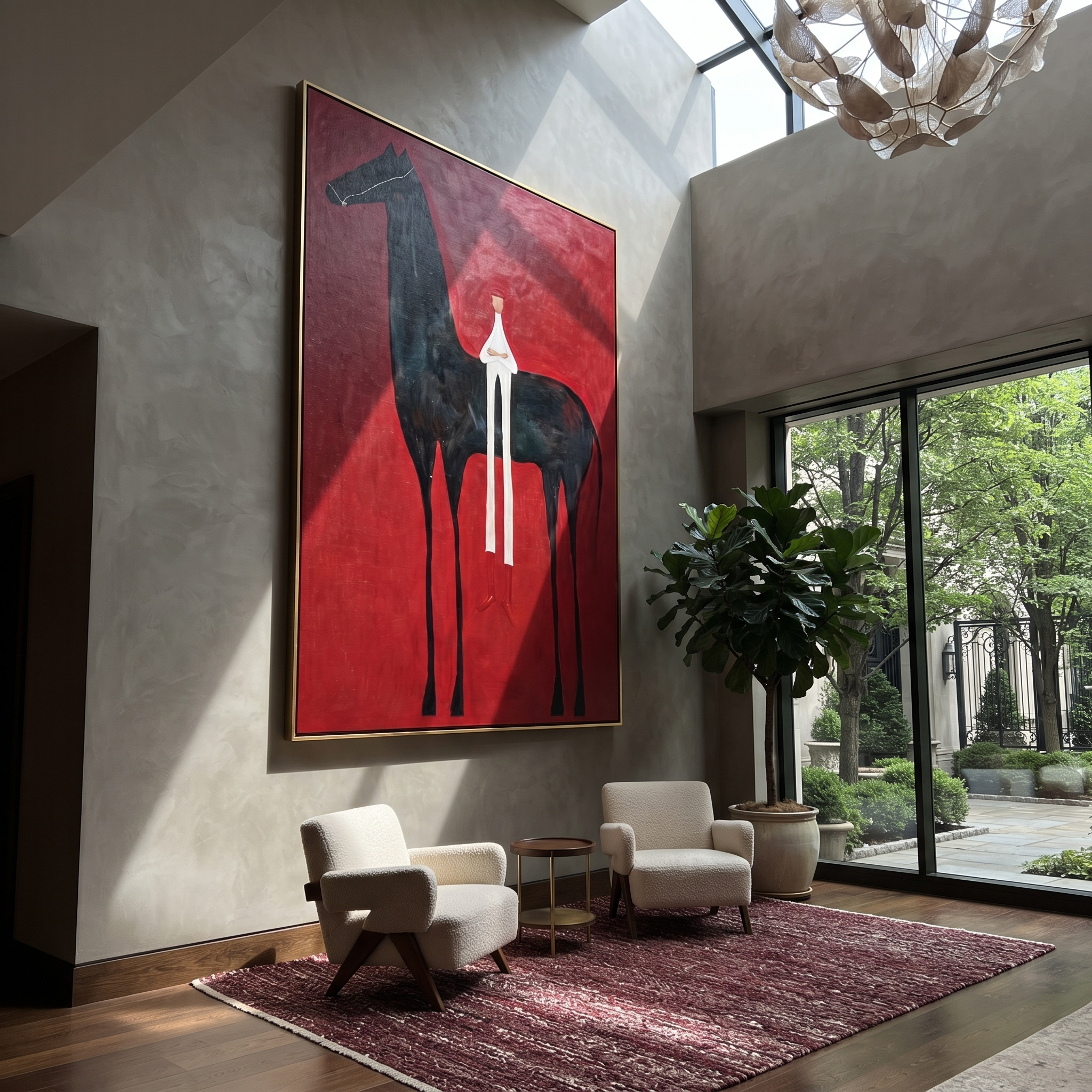 White Figure Meets Midnight presented as a colorful interior focal point