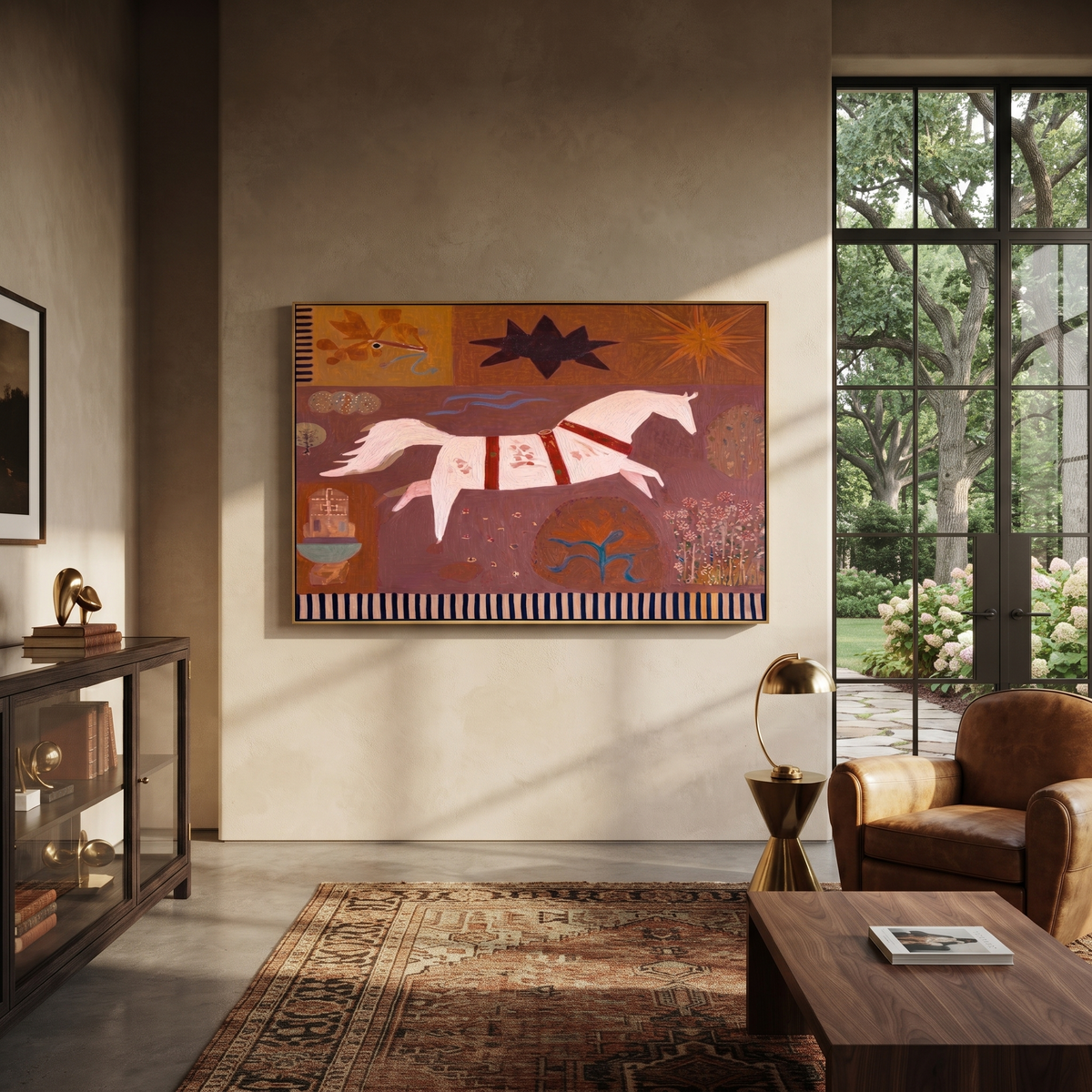 White Herd Breaks Rust presented as a colorful interior focal point