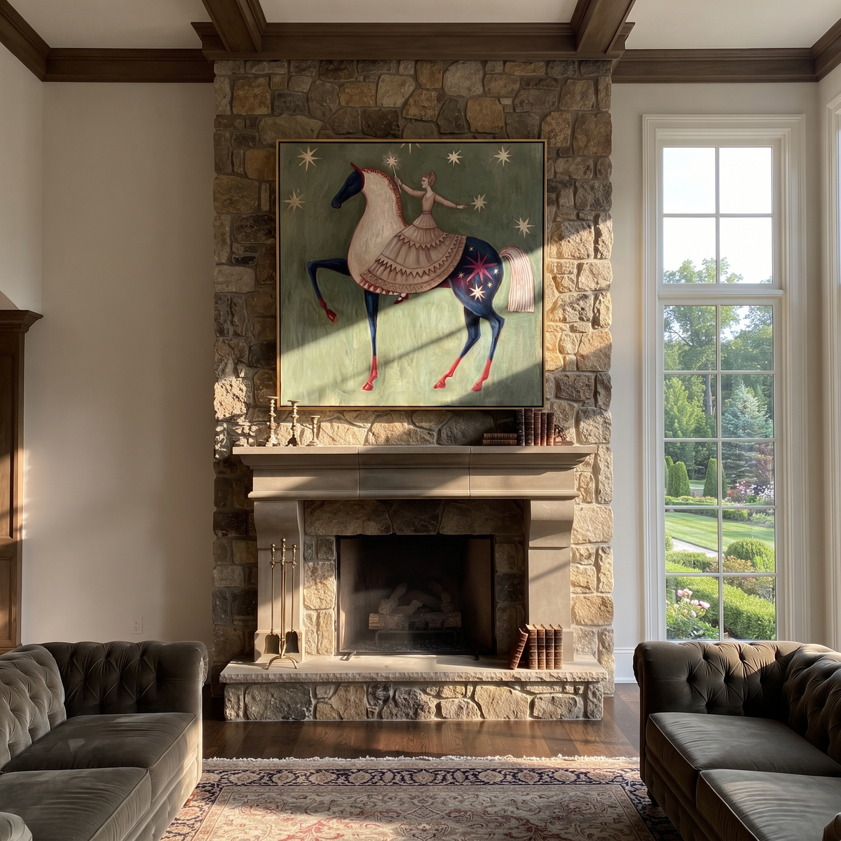 Ballerina Rides Starry Pinto presented as a colorful interior focal point
