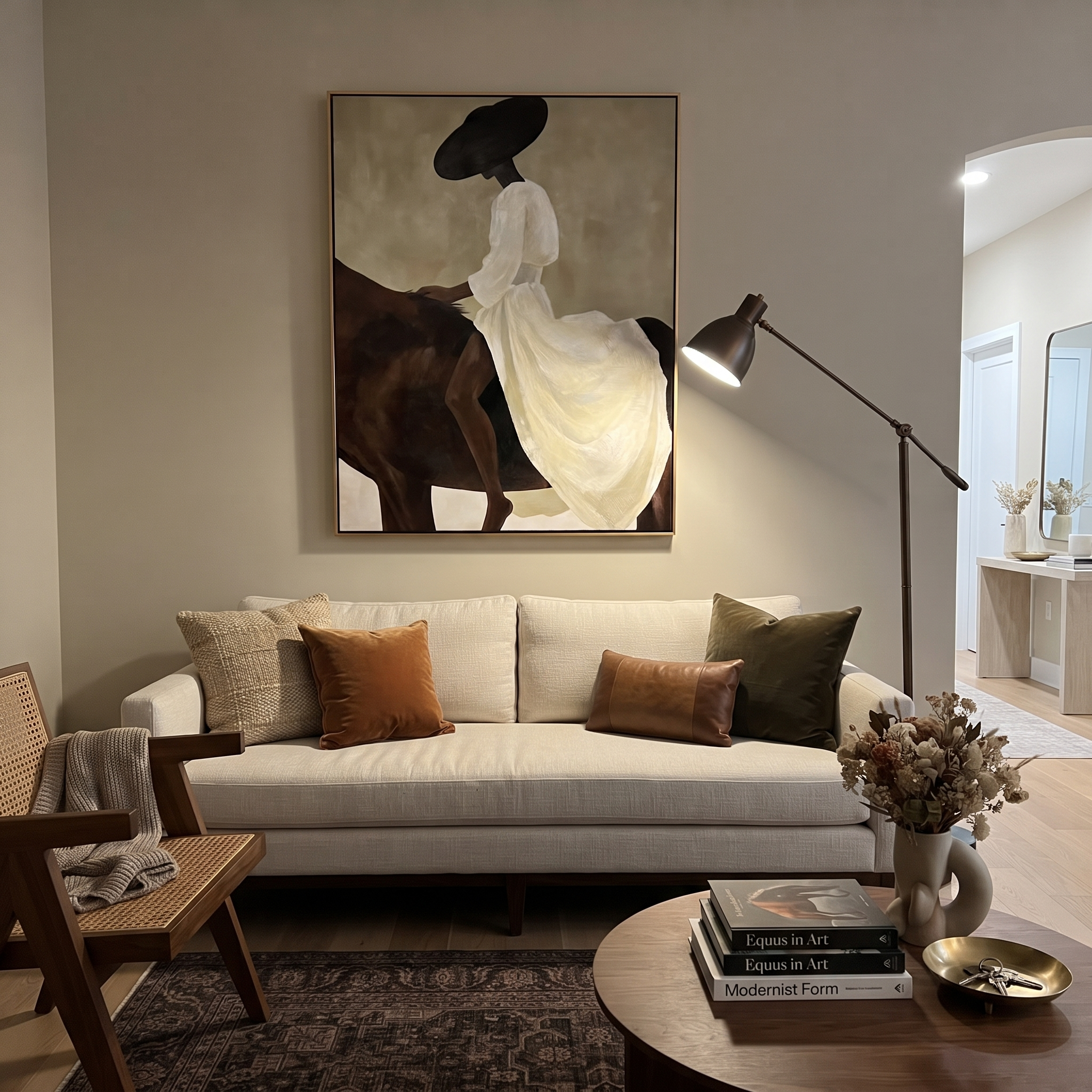 White Veil Follows Brown displayed in a layered residential setting