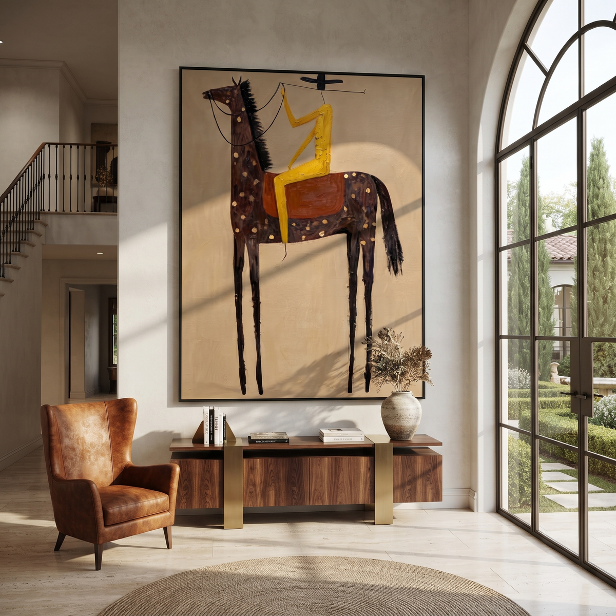 Golden Acrobat Rides Spots displayed in a collected contemporary interior