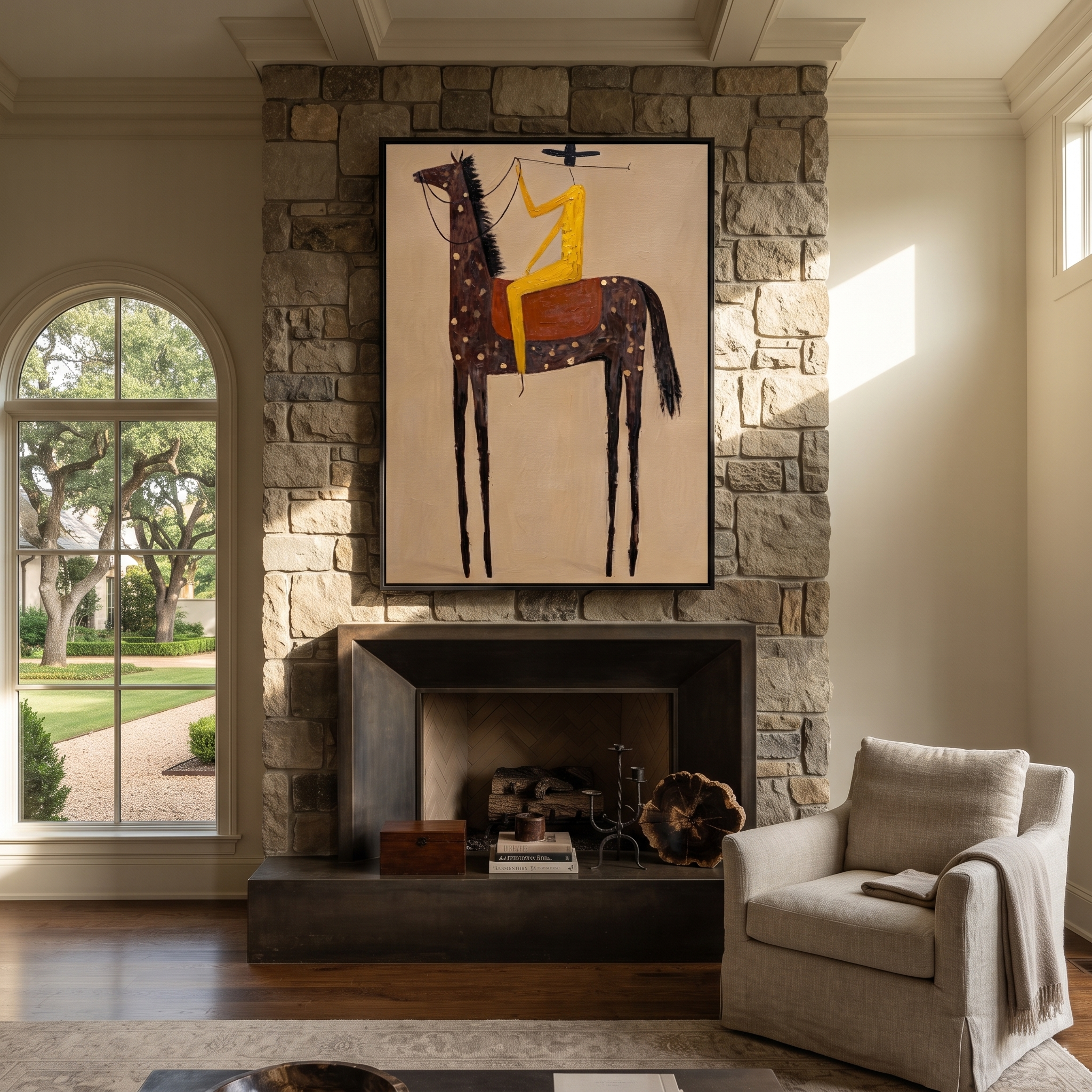 Golden Acrobat Rides Spots styled with warm modern furnishings