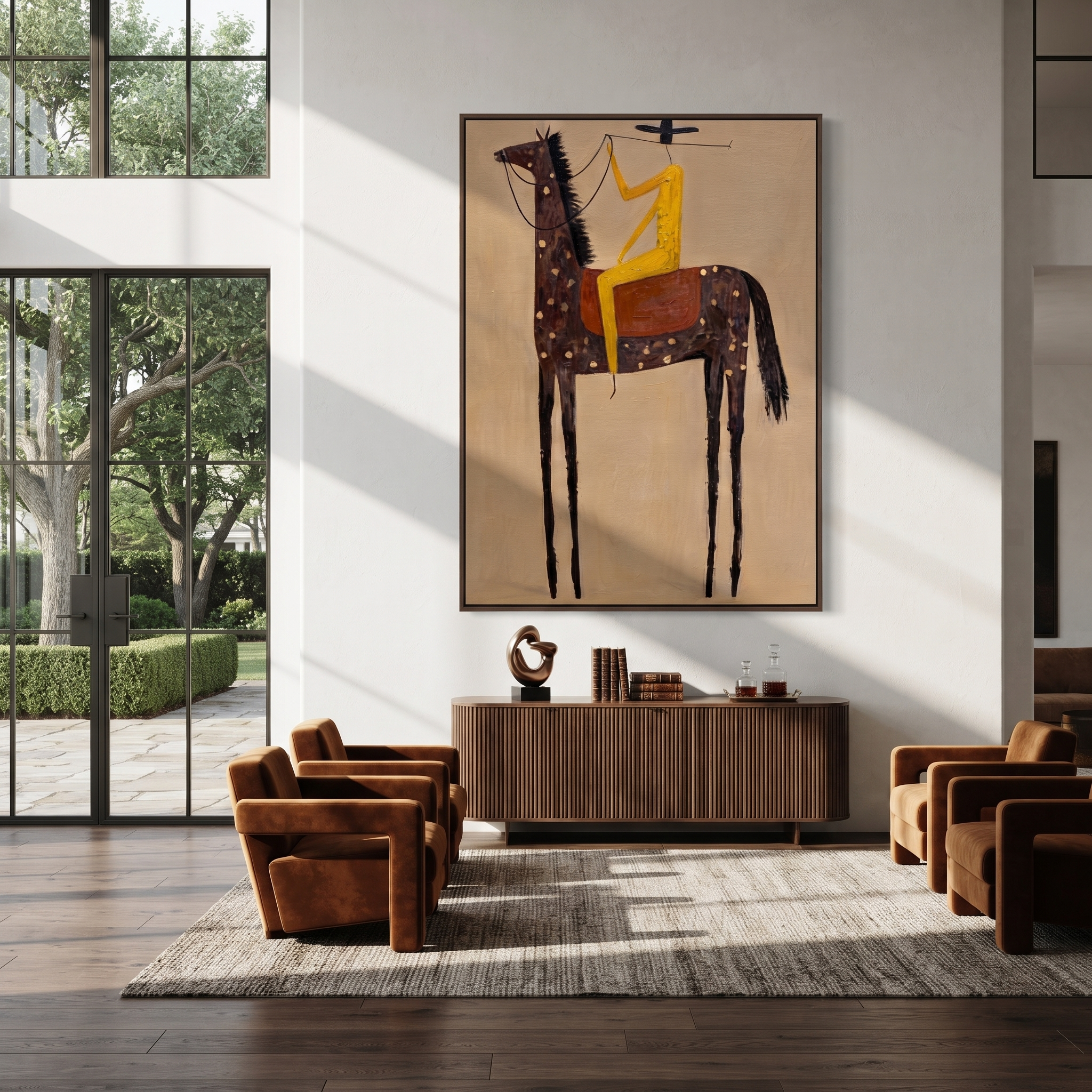 Golden Acrobat Rides Spots presented as a colorful interior focal point
