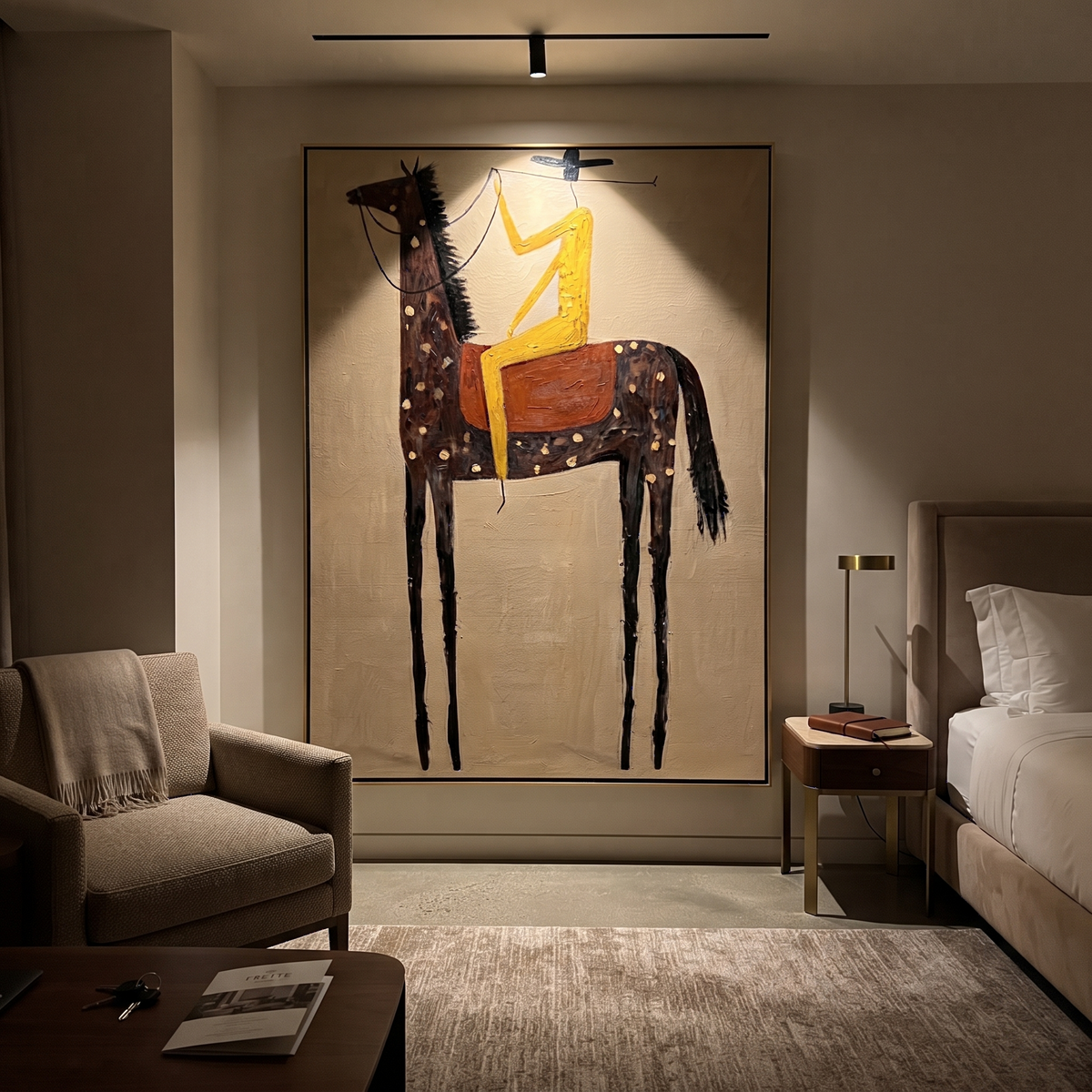 Golden Acrobat Rides Spots styled with wood, linen, and modern decor