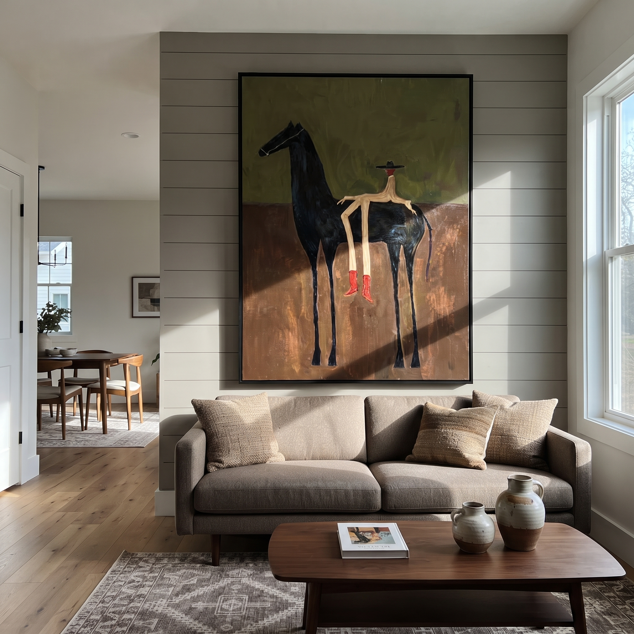 Red Boots Meet Black styled with warm modern furnishings