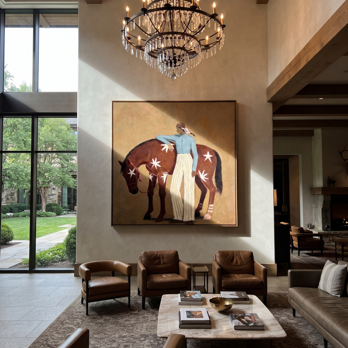 Blue Figure Comforts Chestnut displayed in a collected contemporary interior
