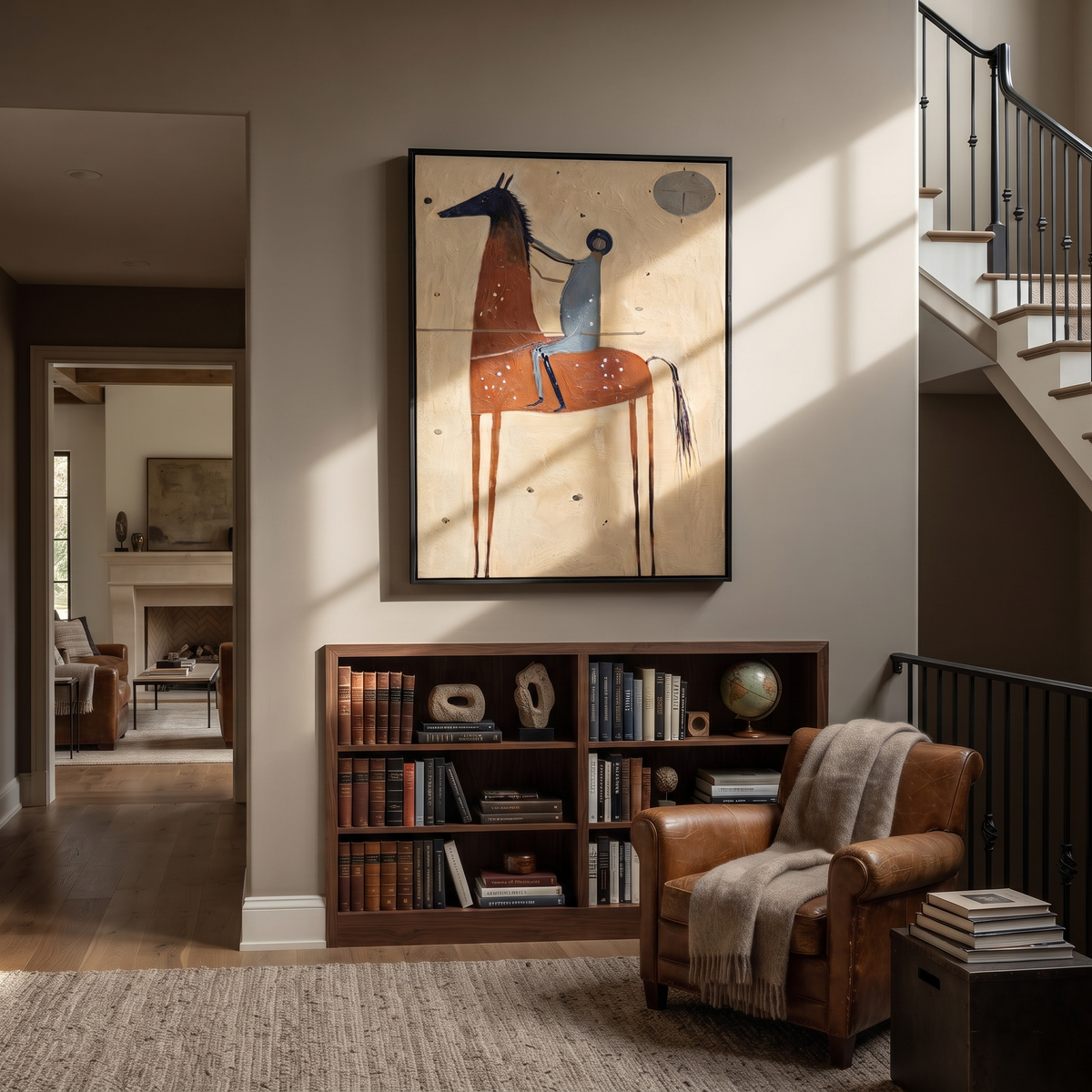 Blue Rider Draws Orbit presented as a colorful interior focal point