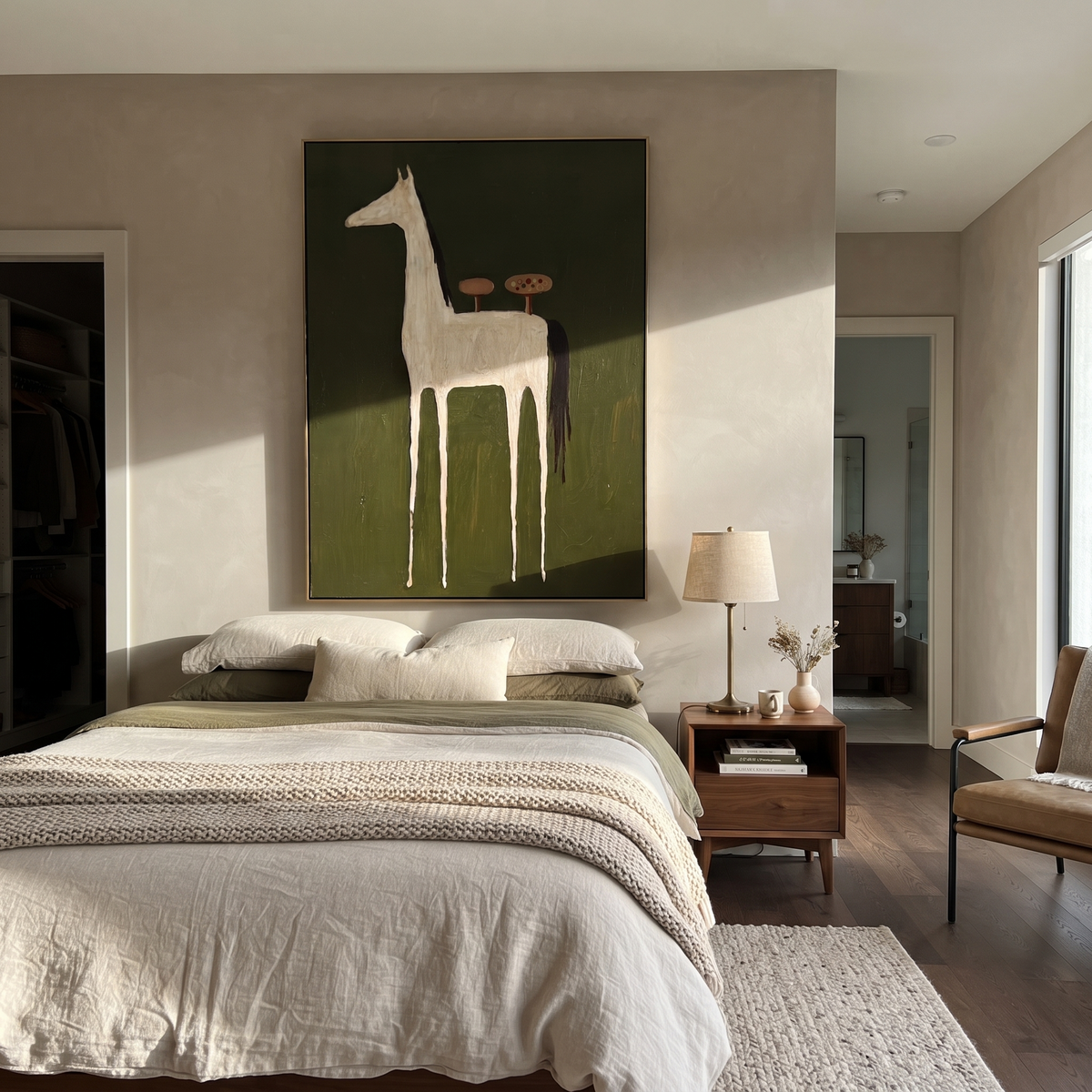 Two Mushrooms Ride Ivory displayed in a layered residential setting