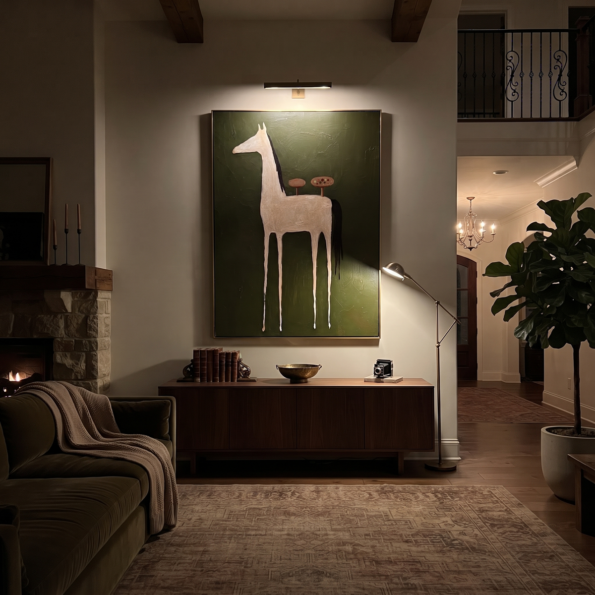 Two Mushrooms Ride Ivory styled with wood, linen, and modern decor