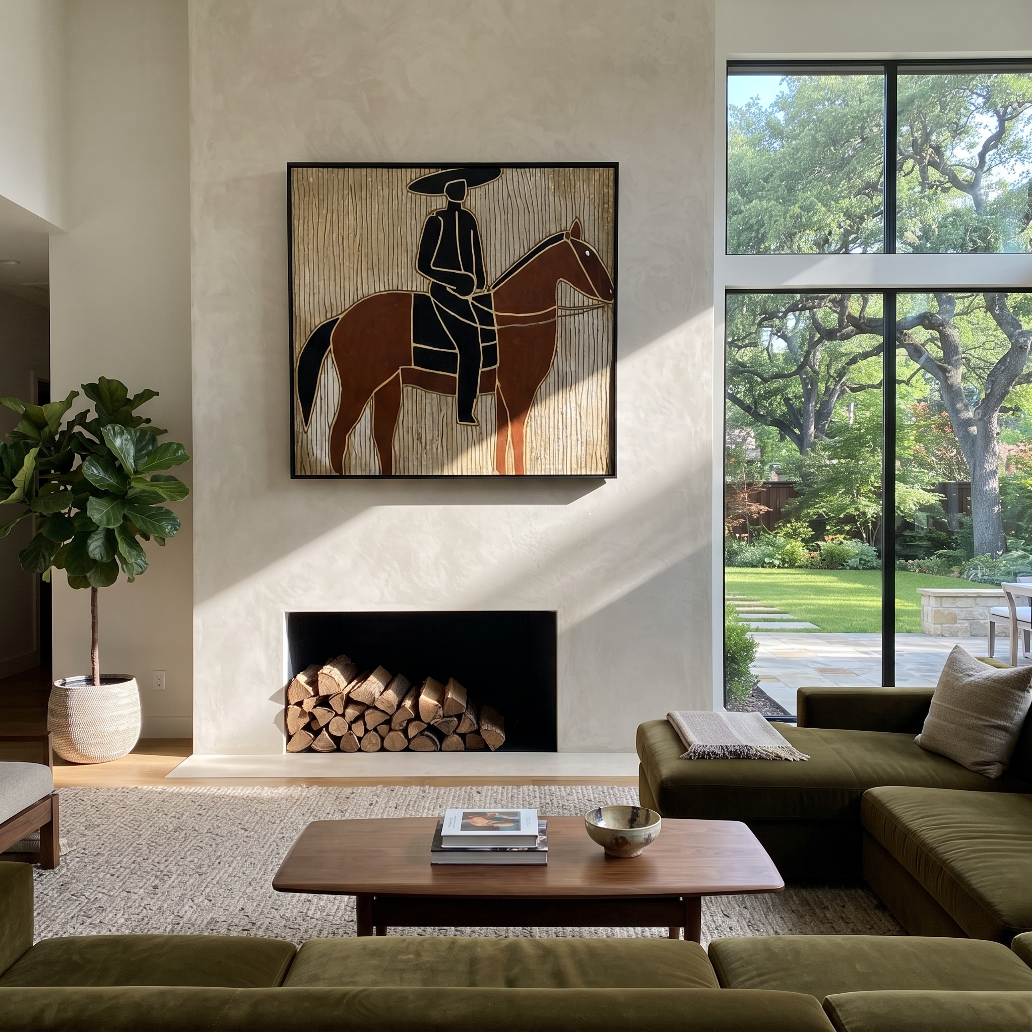 Black Lines Frame Rider displayed in a layered residential setting