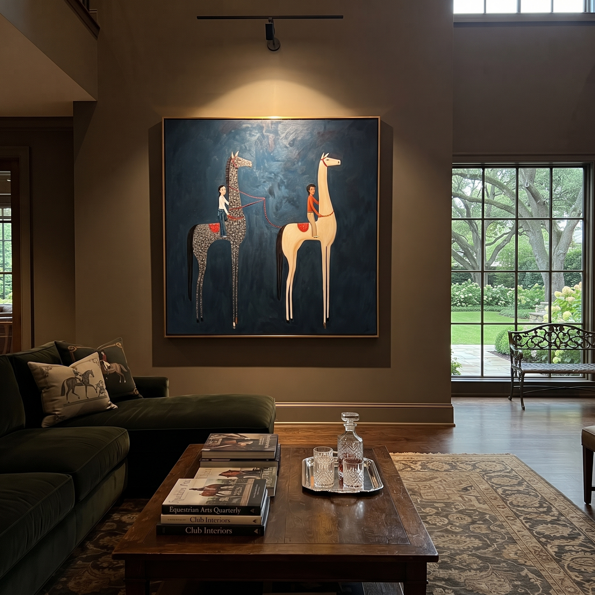 Two Riders Divide Blue styled with warm modern furnishings