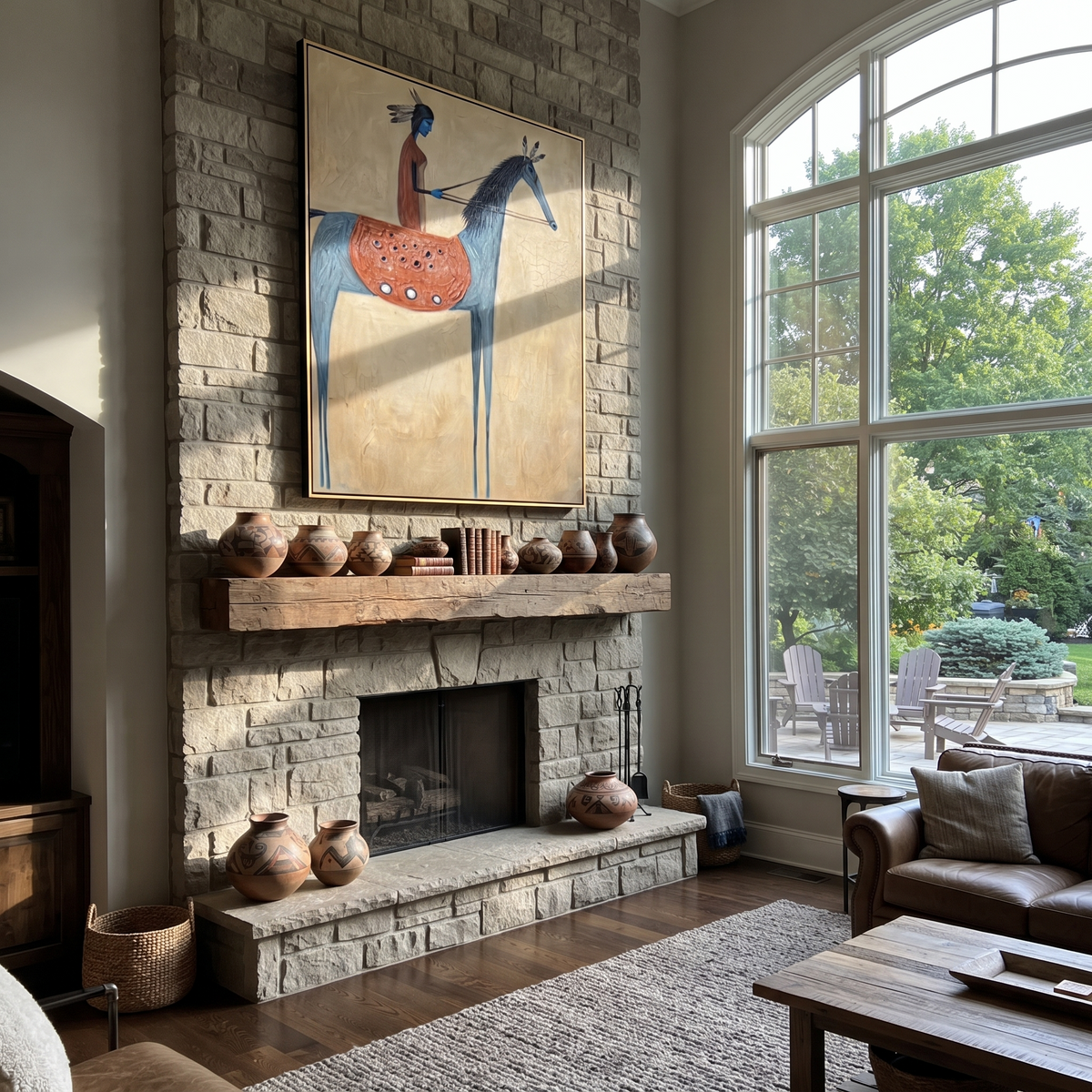 Blue Horse Carries Vermilion styled with warm modern furnishings