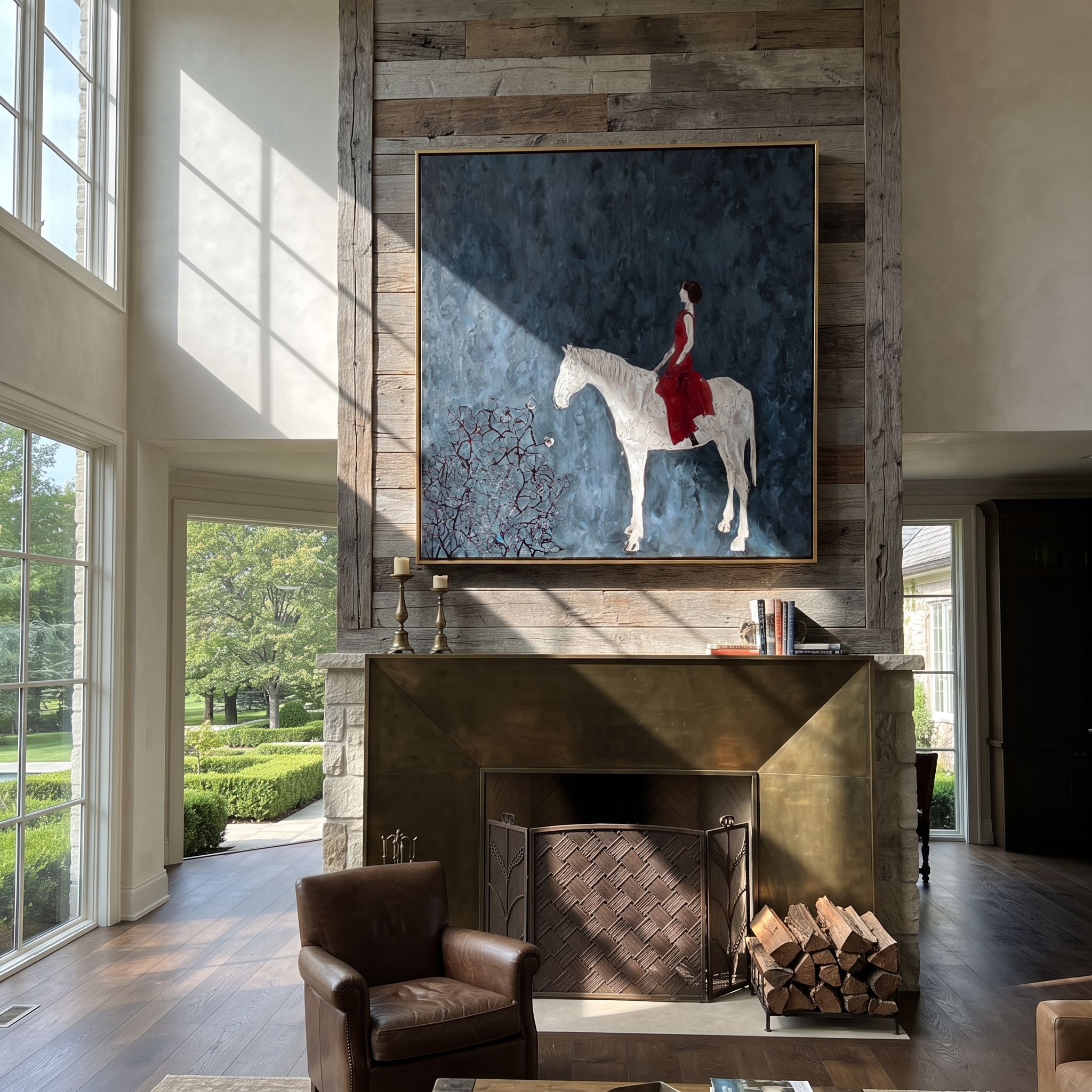 Red Dress Crosses Blue styled with warm modern furnishings