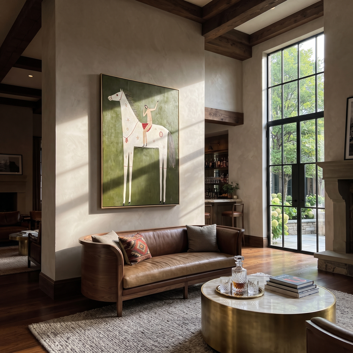 Raised Arm Rides Ivory presented as a colorful interior focal point