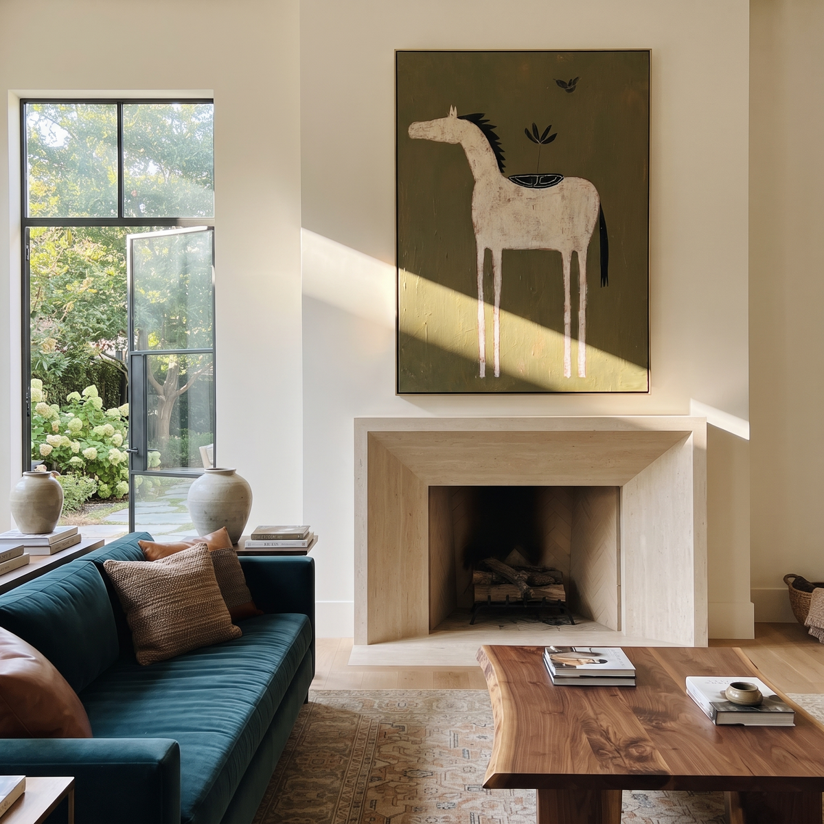 Black Bird Watches Ivory presented as a colorful interior focal point