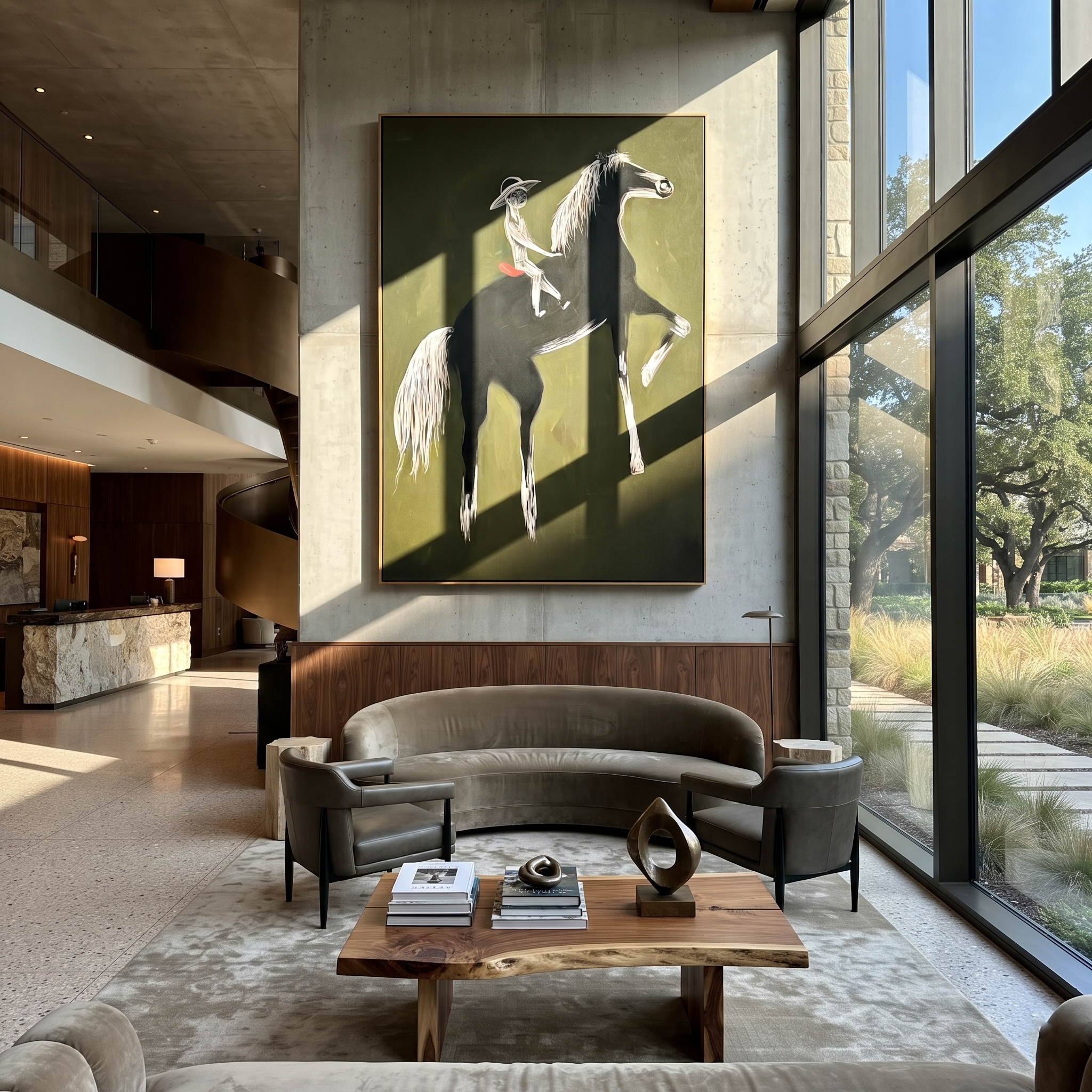 White Lines Ride Thunder displayed in a collected contemporary interior